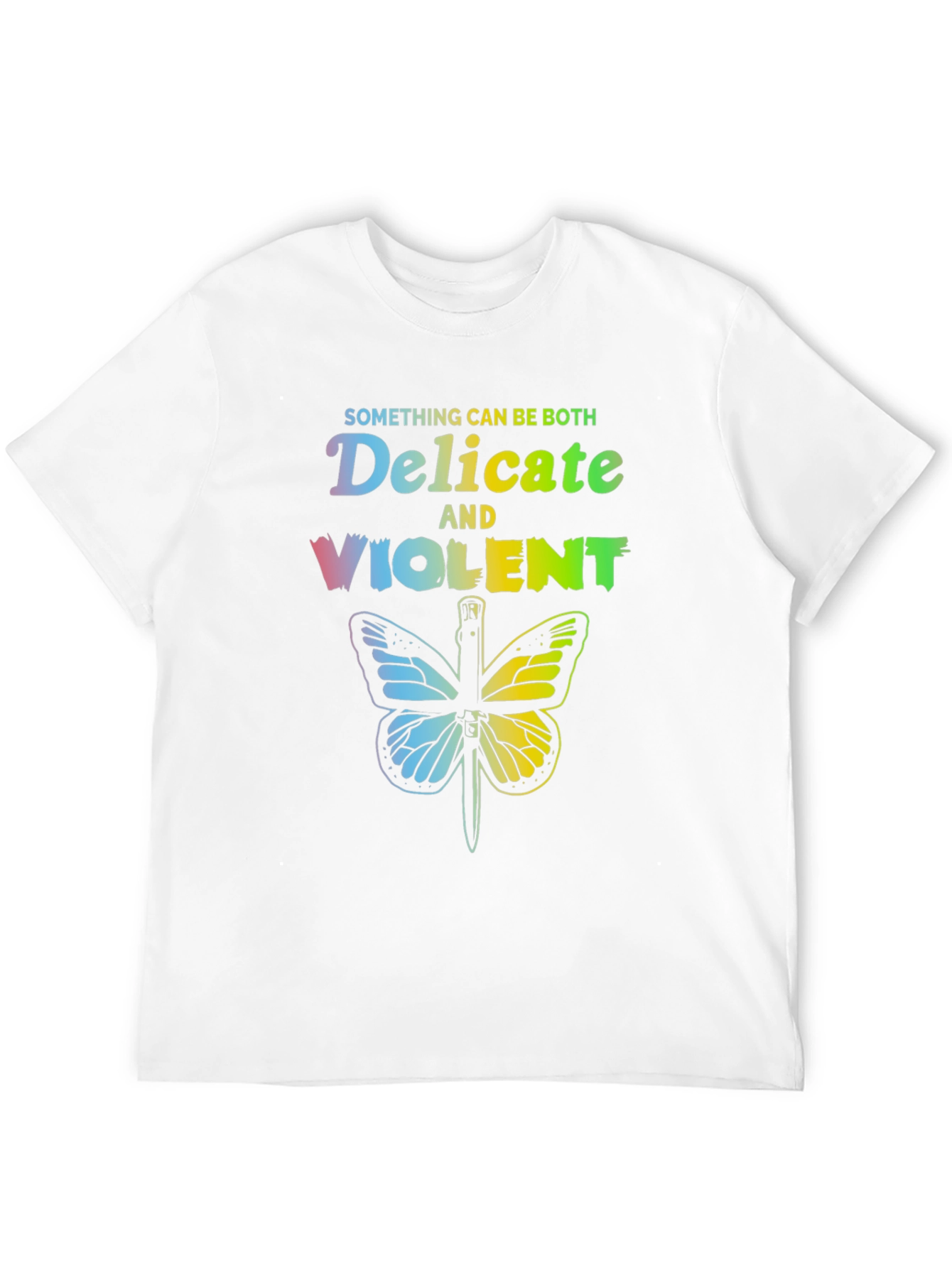 Black Delicate & Violent Butterfly T-Shirt - Unisex Cotton Tee view 12