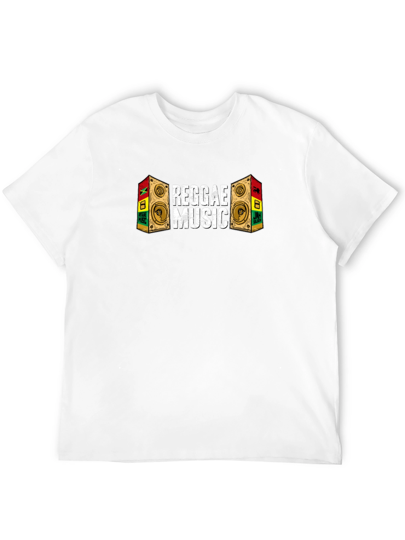Black Reggae Music Speaker Graphic Black T-Shirt view 12