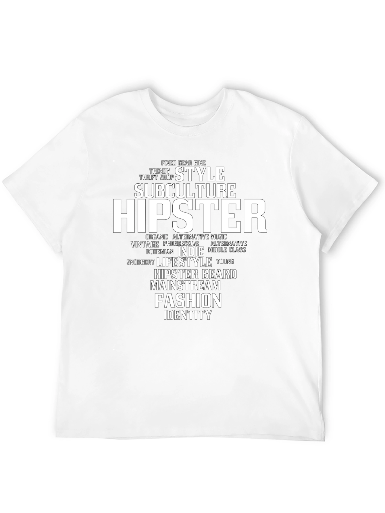 Black Hipster Word Cloud Graphic Tee view 12