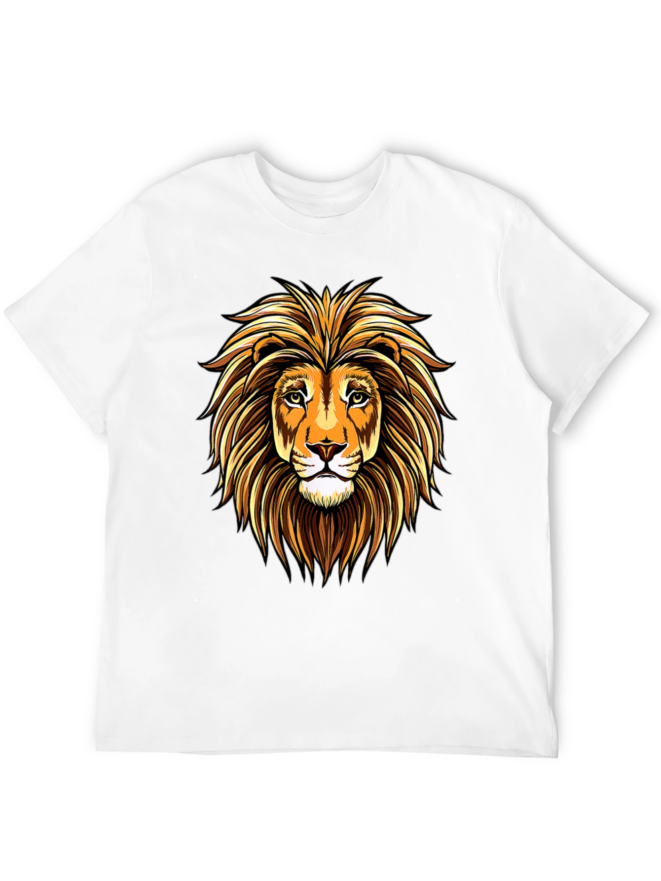 Black Lion Head Graphic Tee - Mens Black T-Shirt view 12