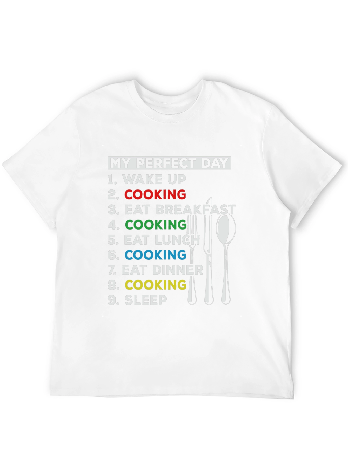 Black My Perfect Day Cooking T-Shirt - Chef Gift view 12