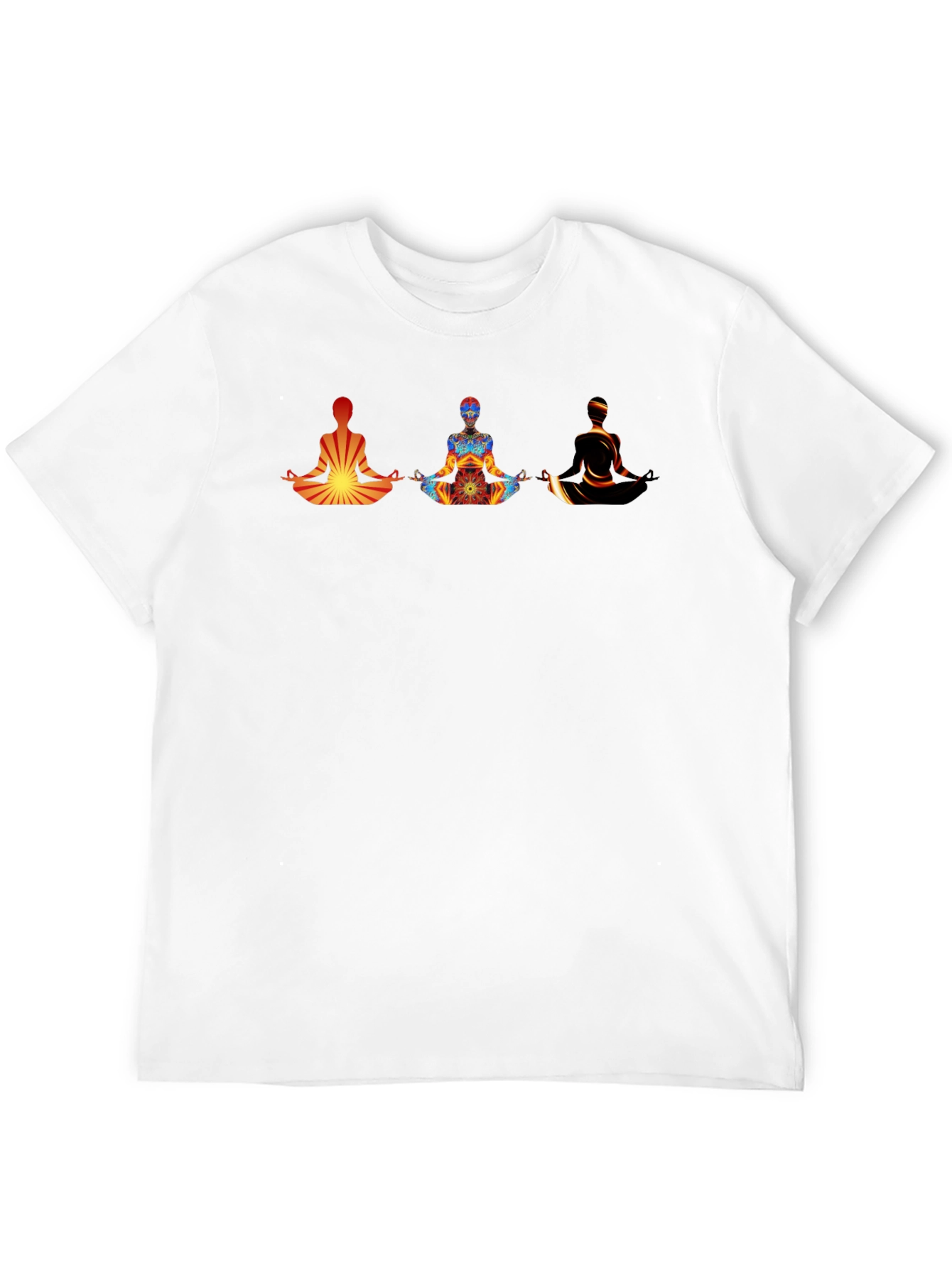 Black Meditating Figures Graphic Tee - Men's Black T-Shirt view 12