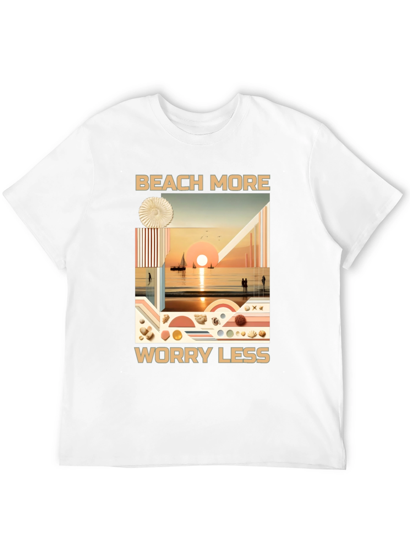 Black Beach More Worry Less Graphic Tee view 12