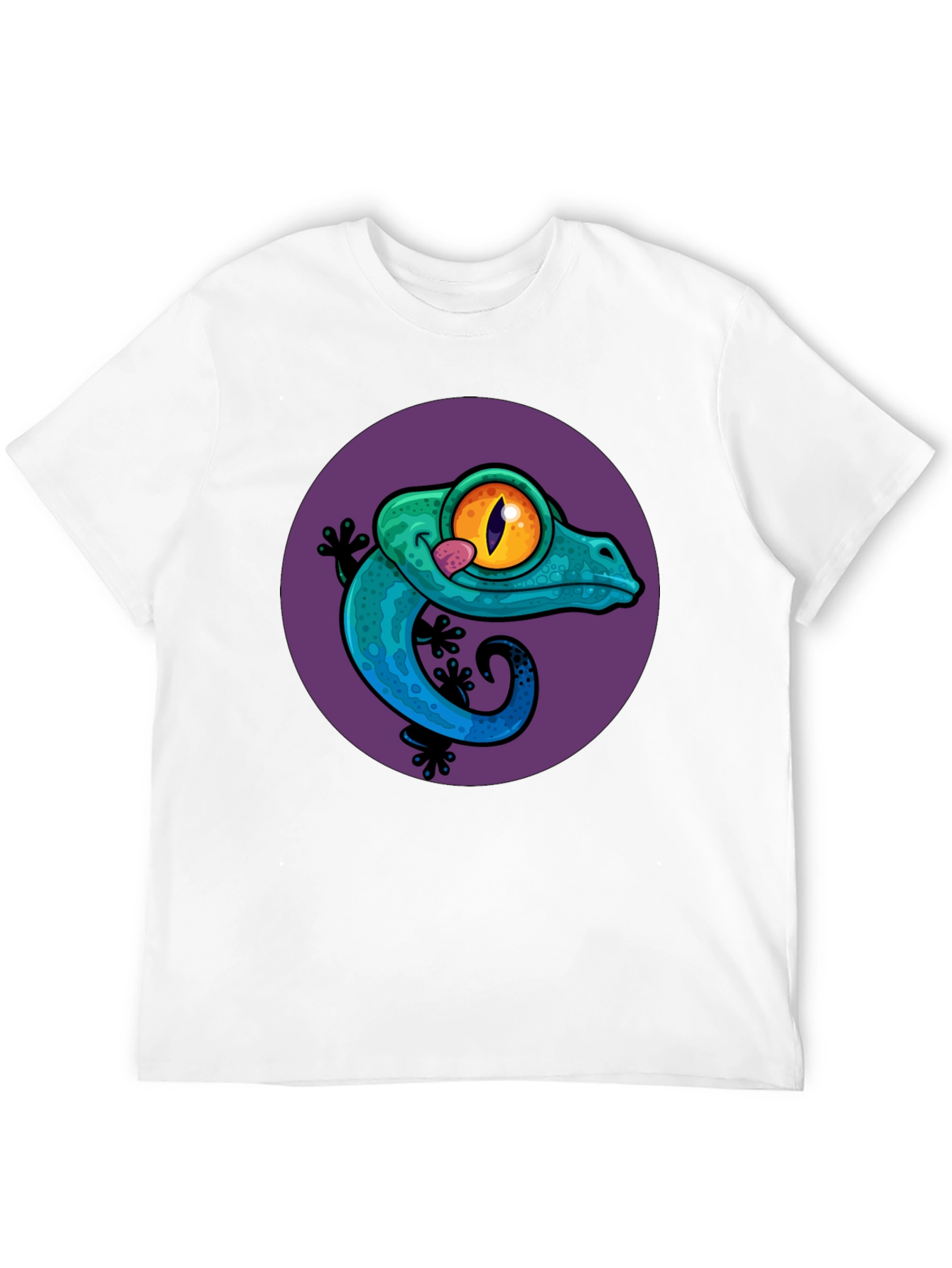 Black Gecko Graphic Tee - Cool Lizard Design T-Shirt view 12