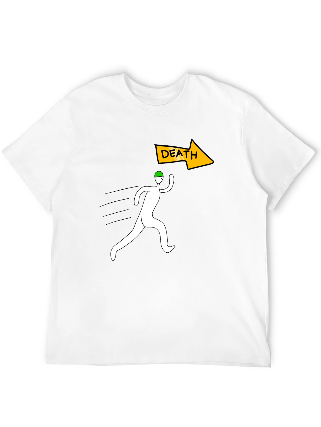 Black Run From Death Graphic Tee - Black Cotton T-Shirt view 12