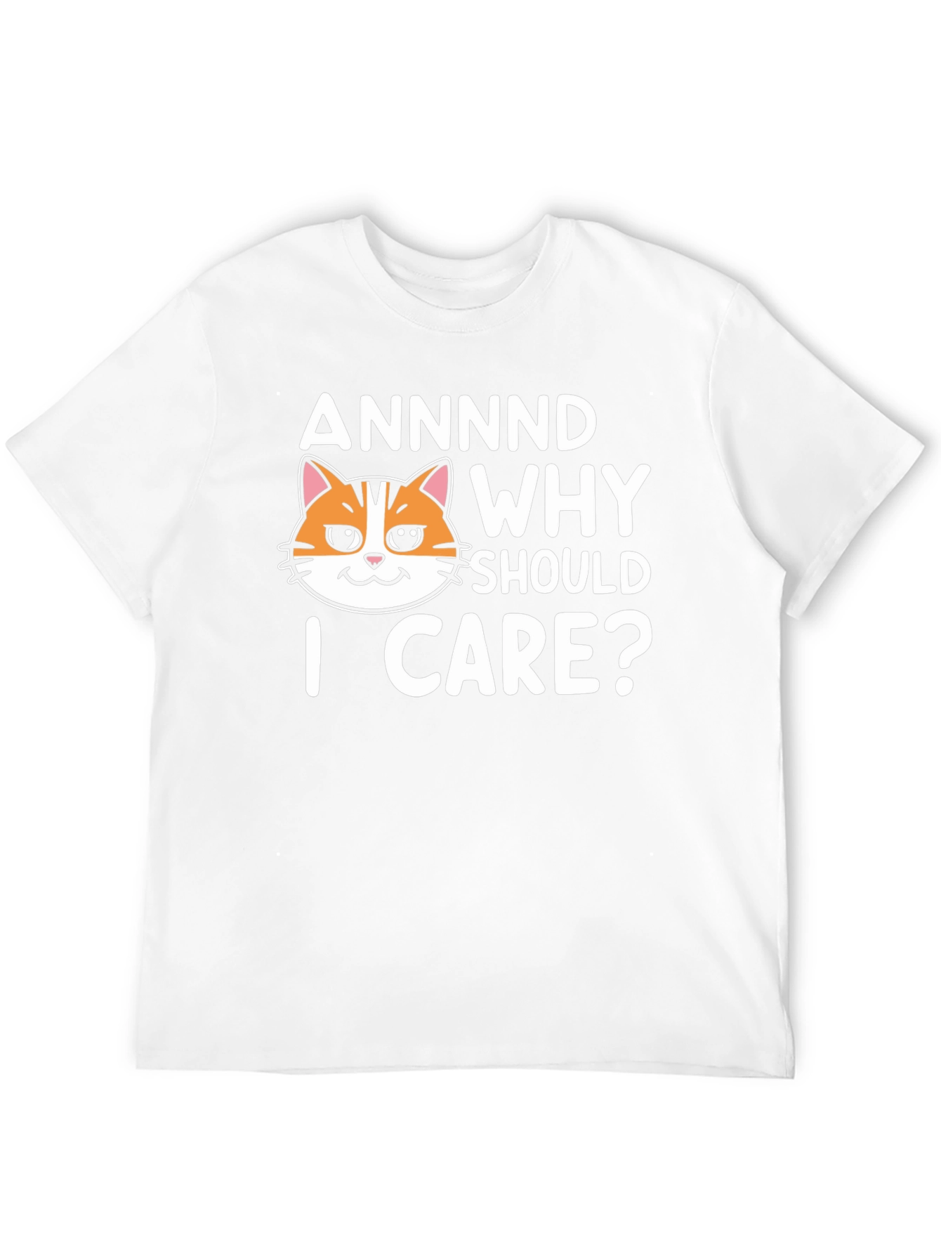 Black Annnd Why Should I Care? Funny Cat Graphic T-Shirt view 12