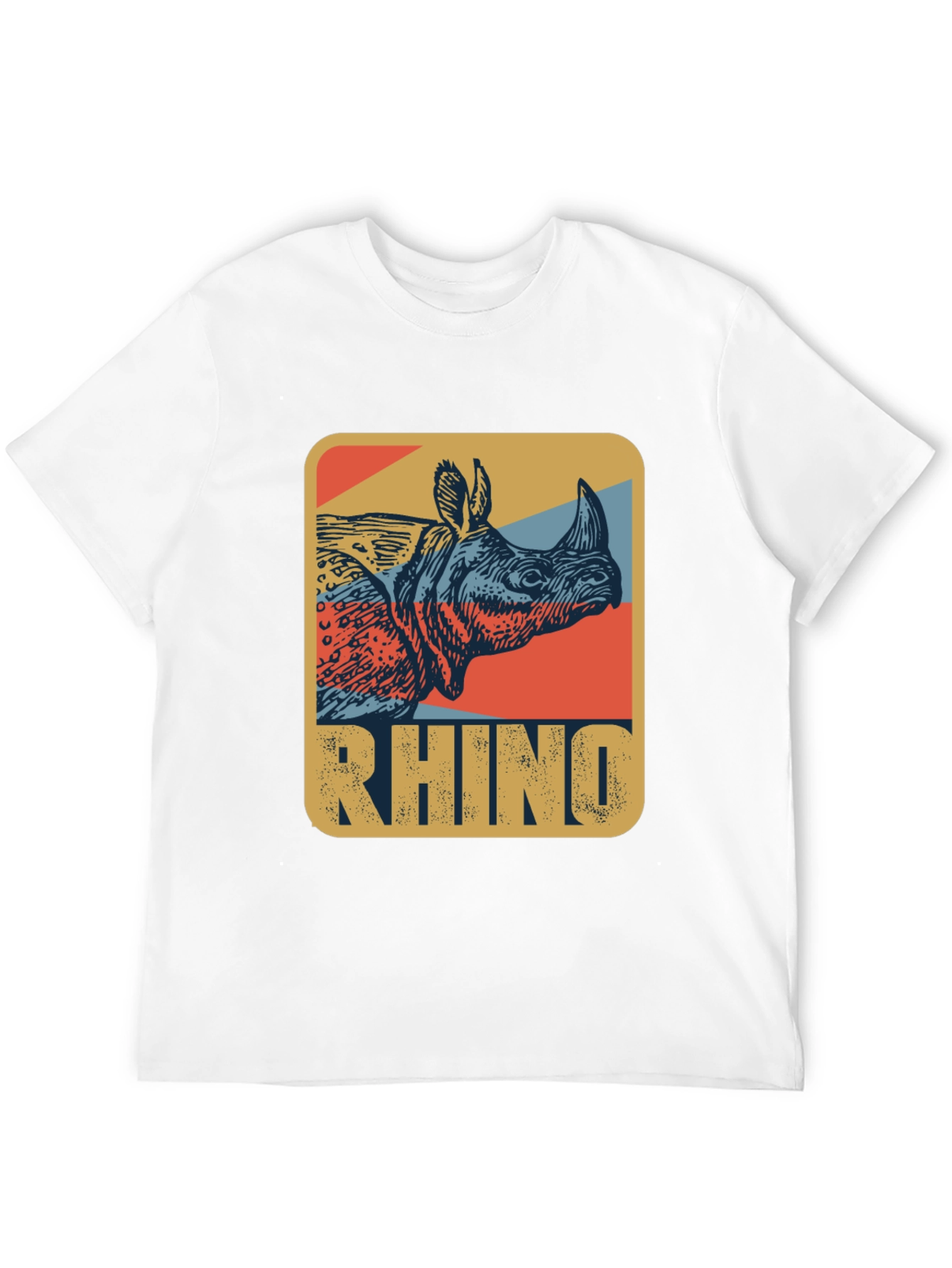 Black Retro Rhino Graphic T-Shirt - Cool Wildlife Tee view 12