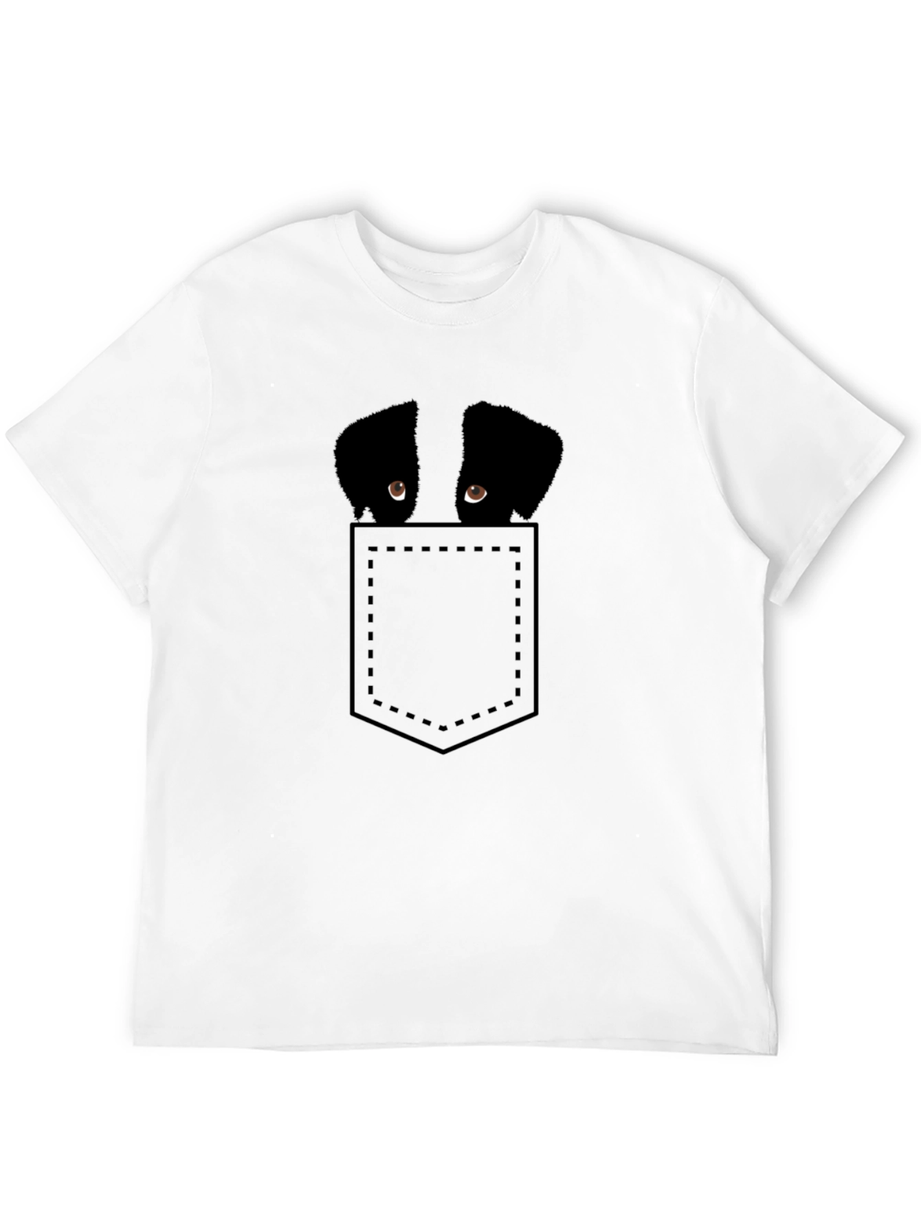 Black Peek-a-Boo Dog Pocket T-Shirt view 12