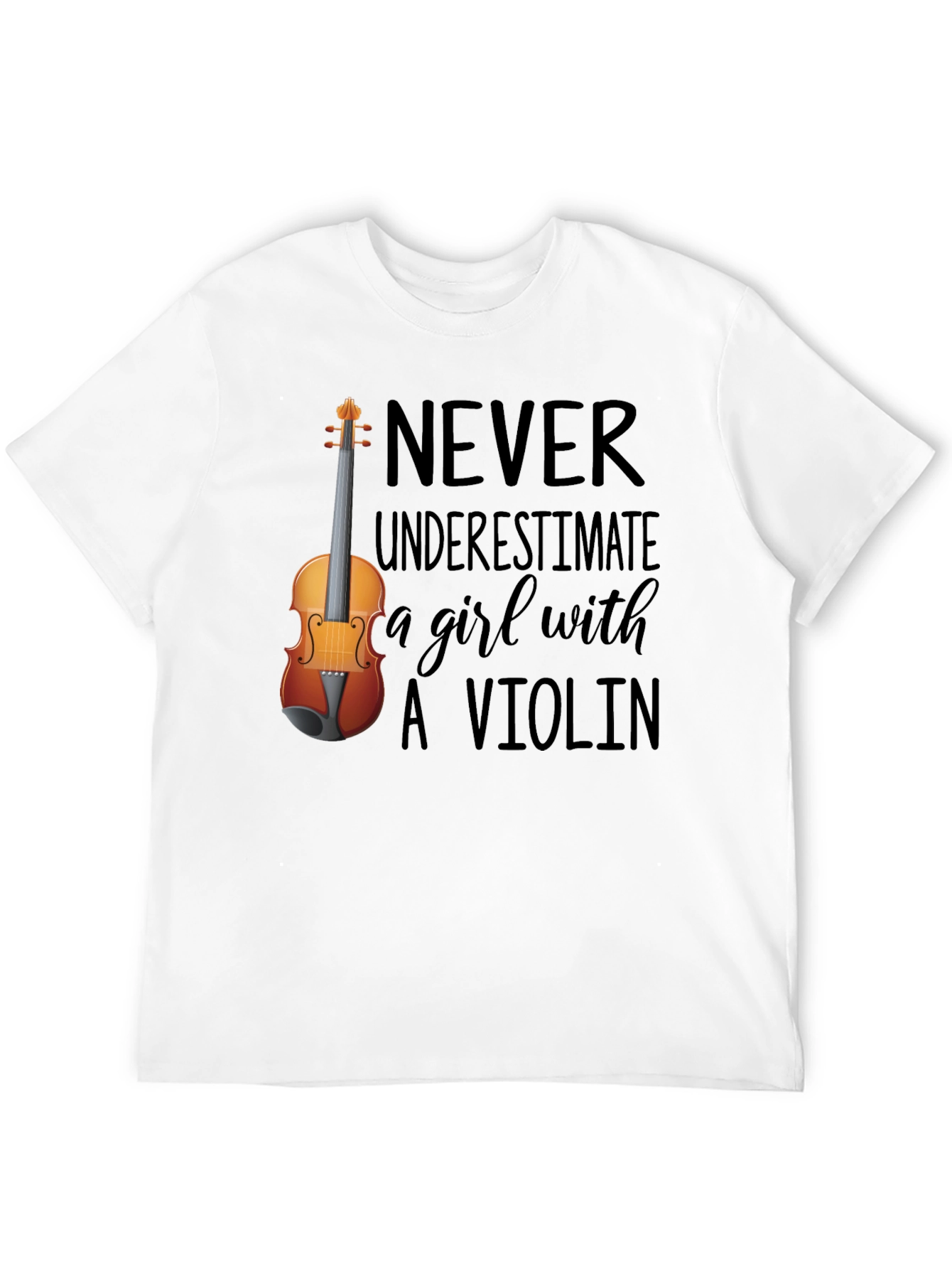 Black Never Underestimate a Girl with A Violin Tee view 12