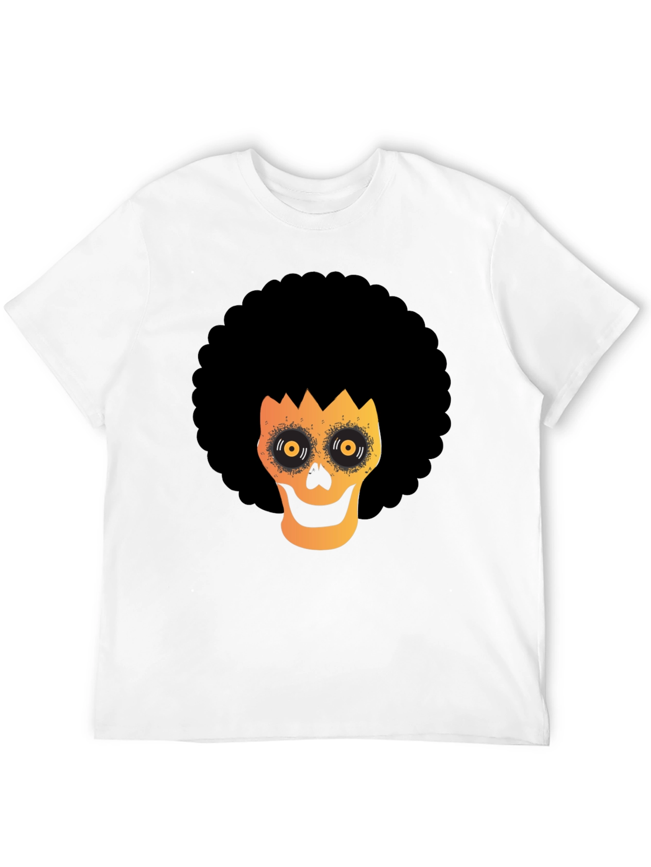 Black Afro Skull Graphic Tee - Spooky Fun! view 12