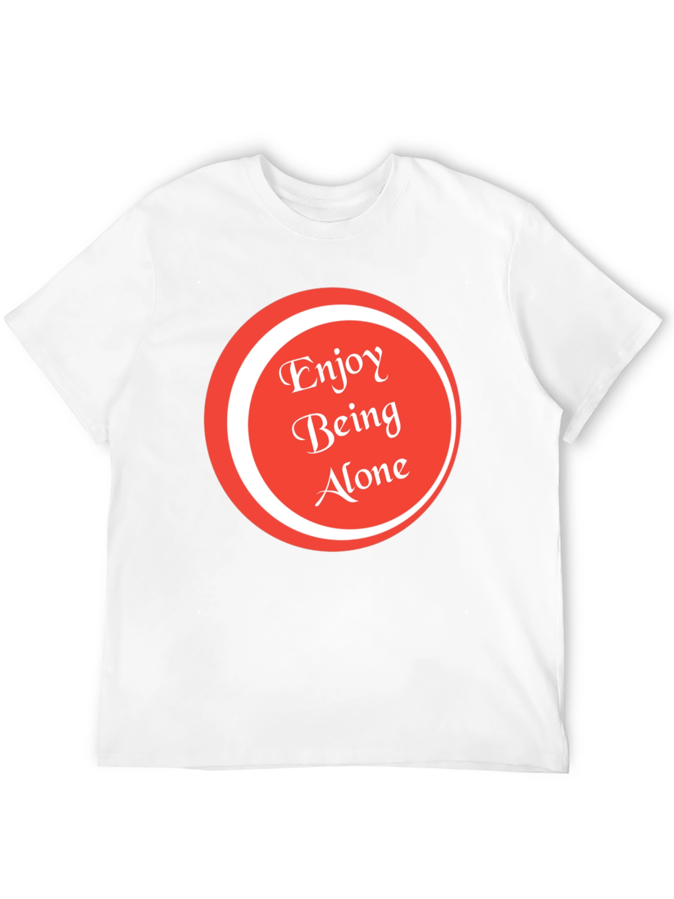 Black Enjoy Being Alone Graphic Tee - Soft Cotton view 12