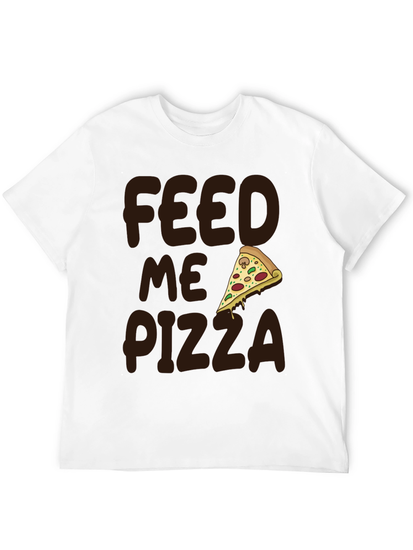 Black Feed Me Pizza Graphic Tee - Funny Food Lover Shirt view 12