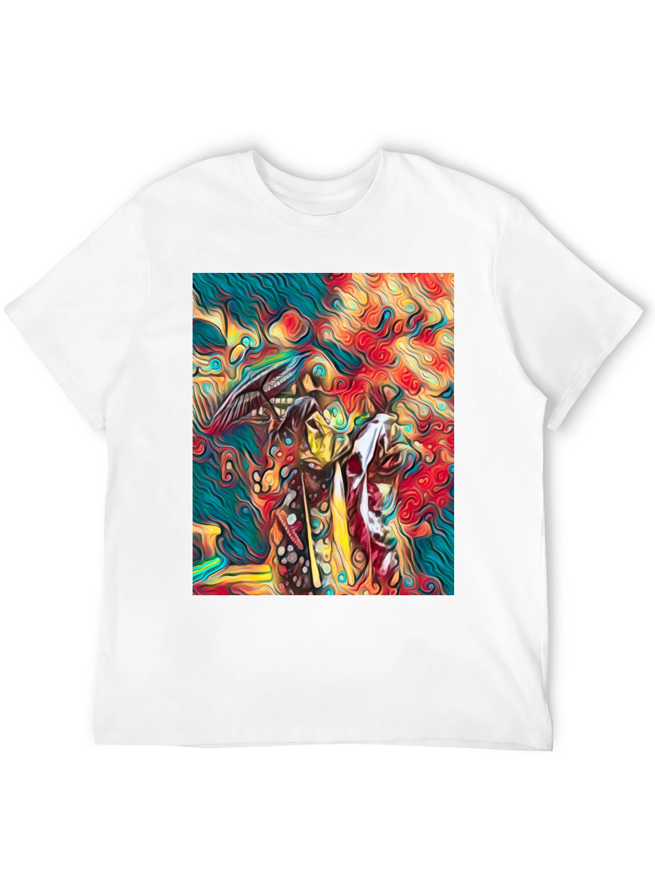 Black Abstract Art Graphic Tee - Vivid Colors, Unique Design view 12