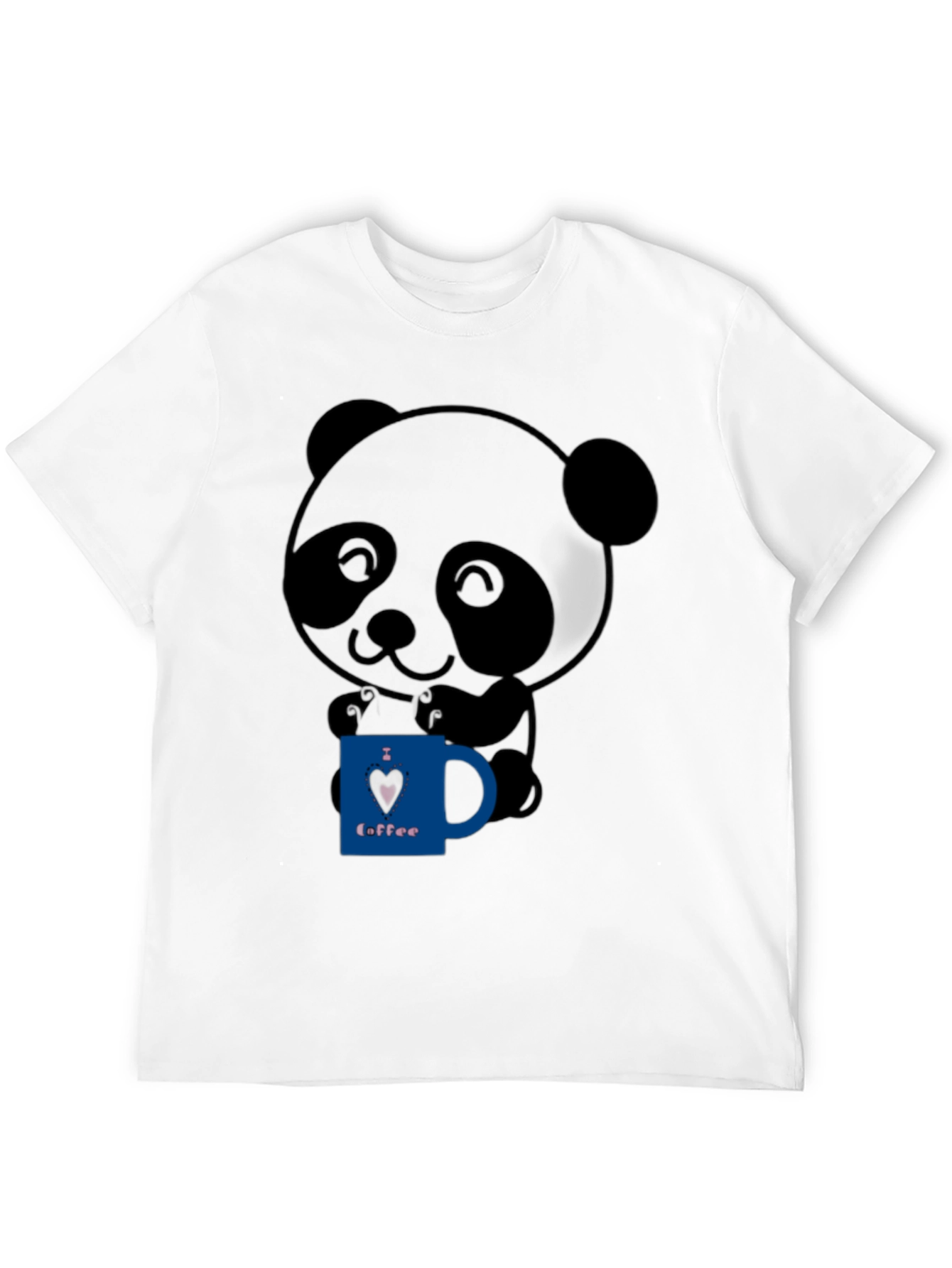 Black Cute Panda Bear I Love Coffee Graphic T-Shirt view 12