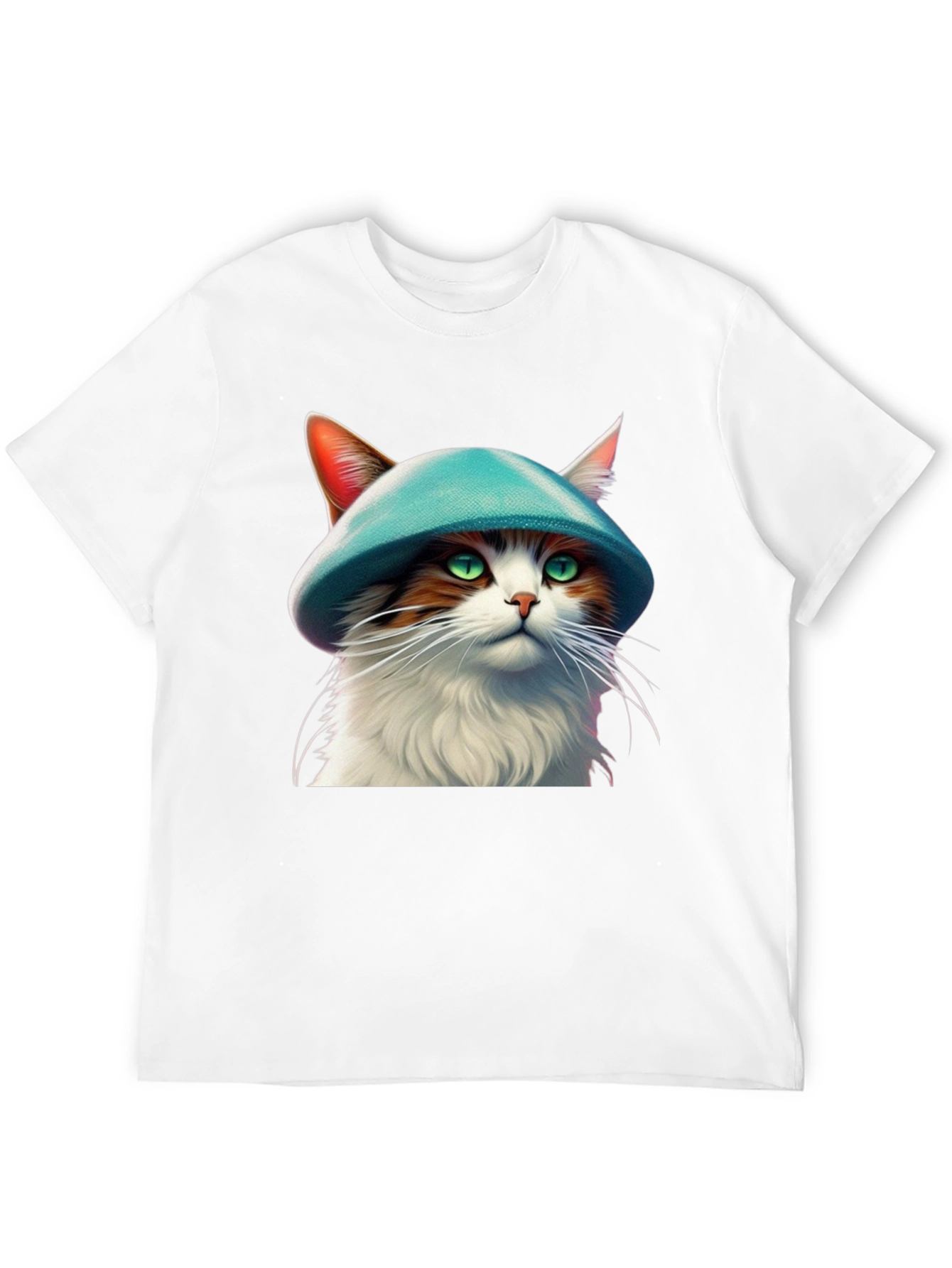 Black Cat with Hat Graphic T-Shirt view 12