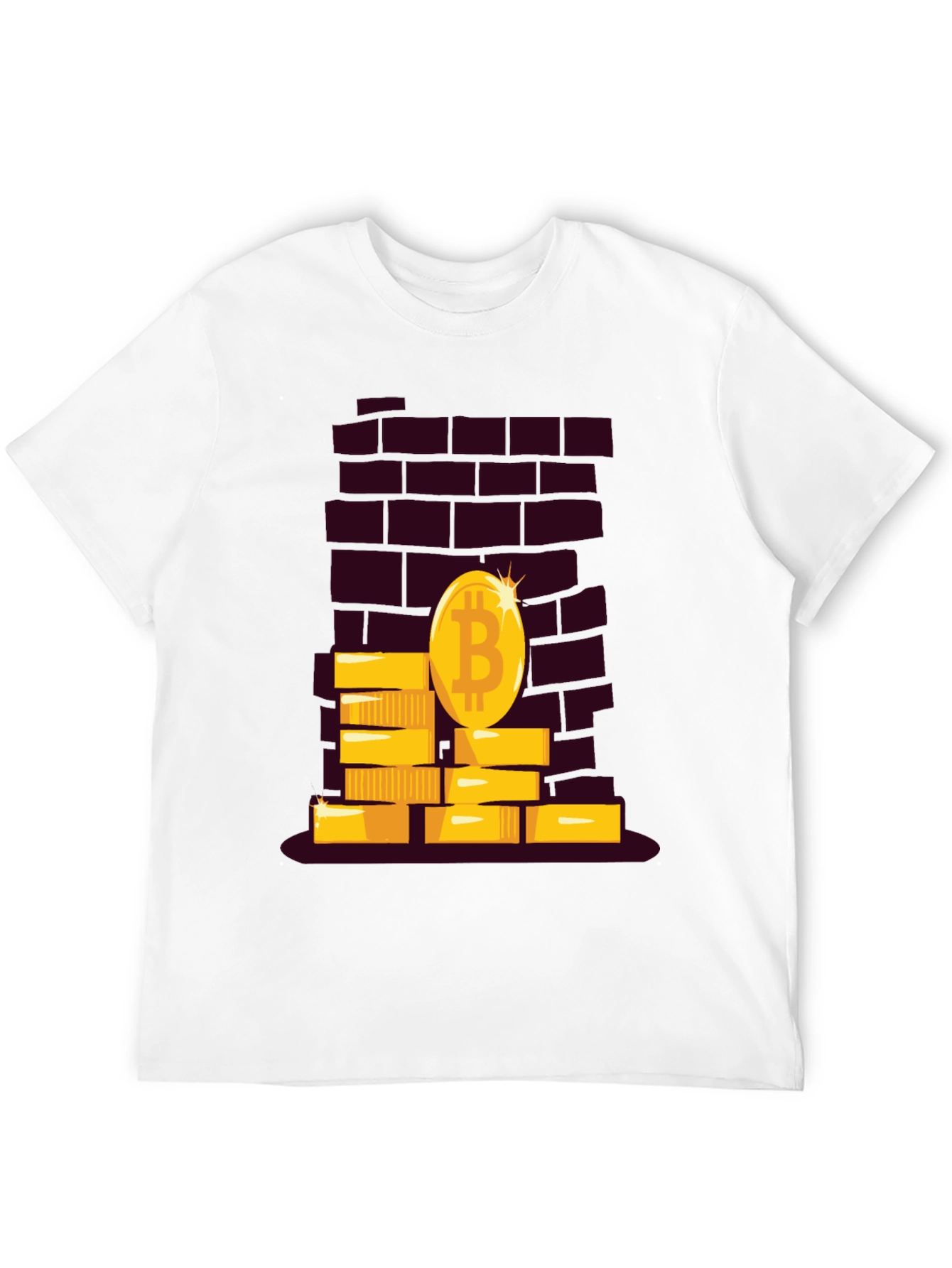 Black Bitcoin Brick Wall Tee - Crypto Currency T-Shirt view 12