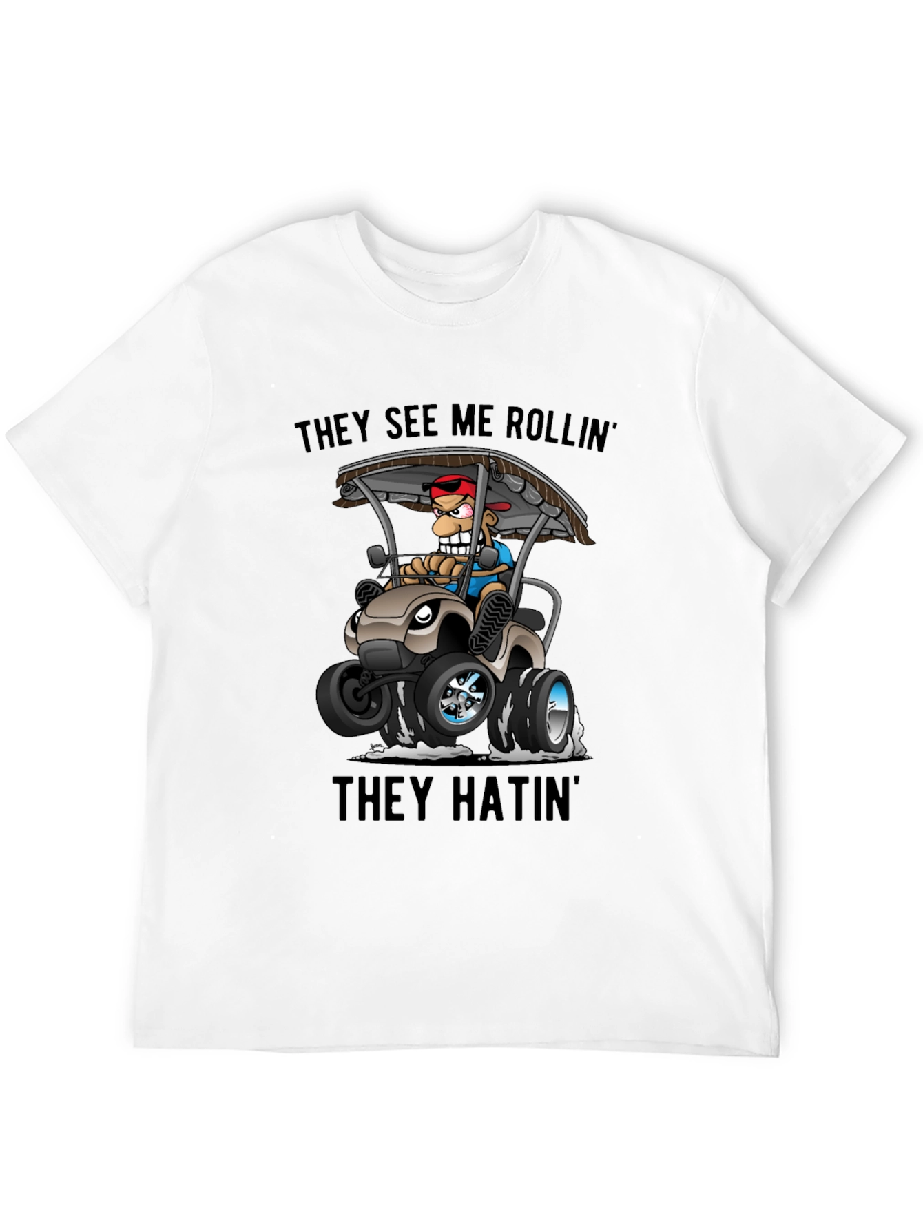 Black They See Me Rollin' T-Shirt view 12