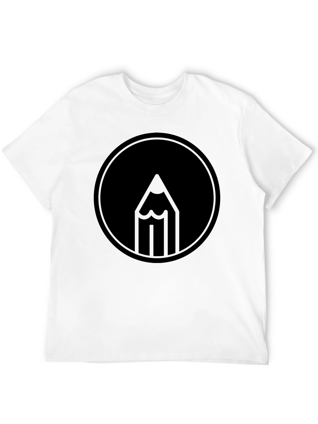 Black Pencil Circle Graphic Black T-Shirt view 12