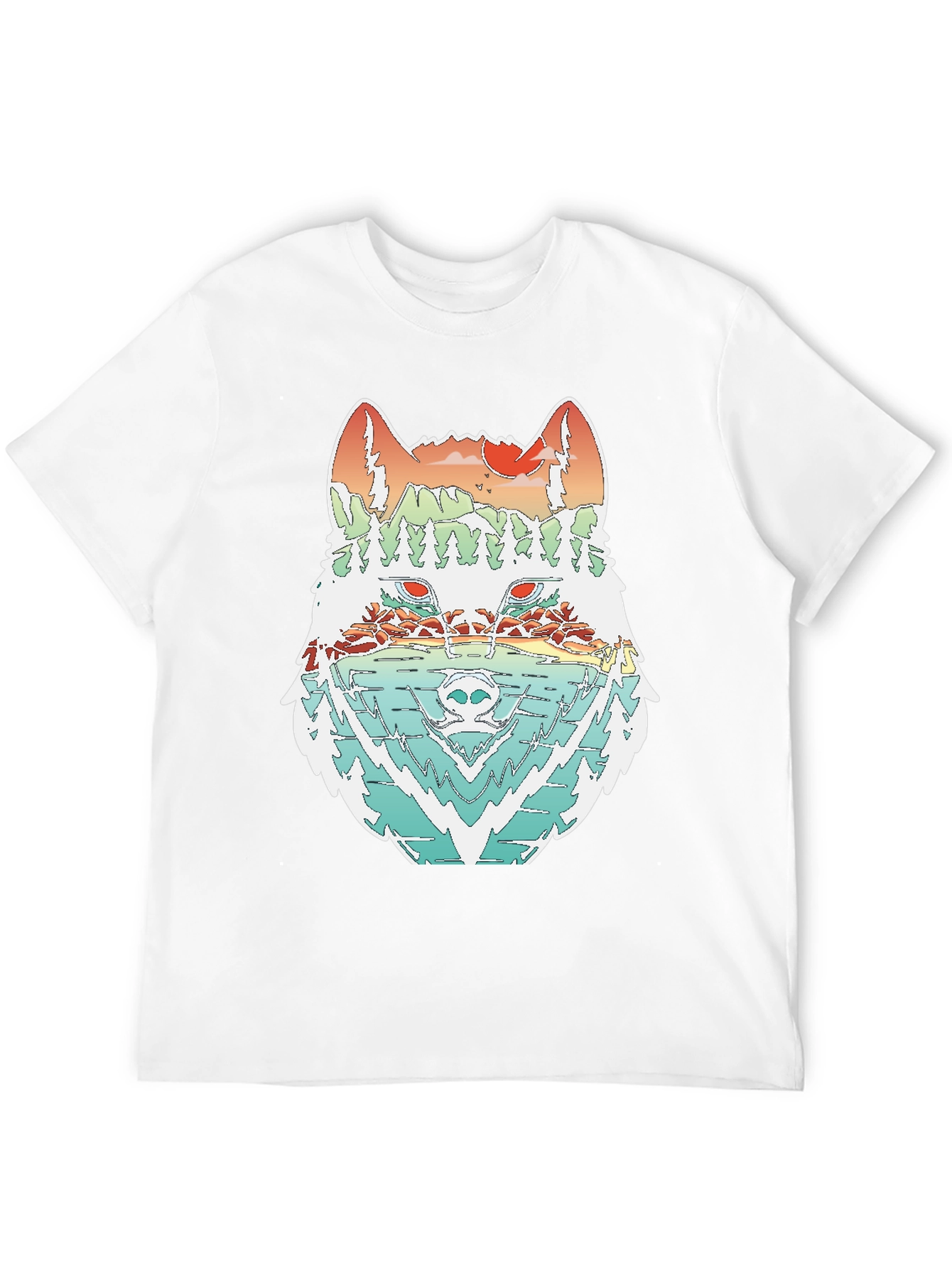 Black Nature Wolf Graphic Tee - Unisex Black T-Shirt view 12