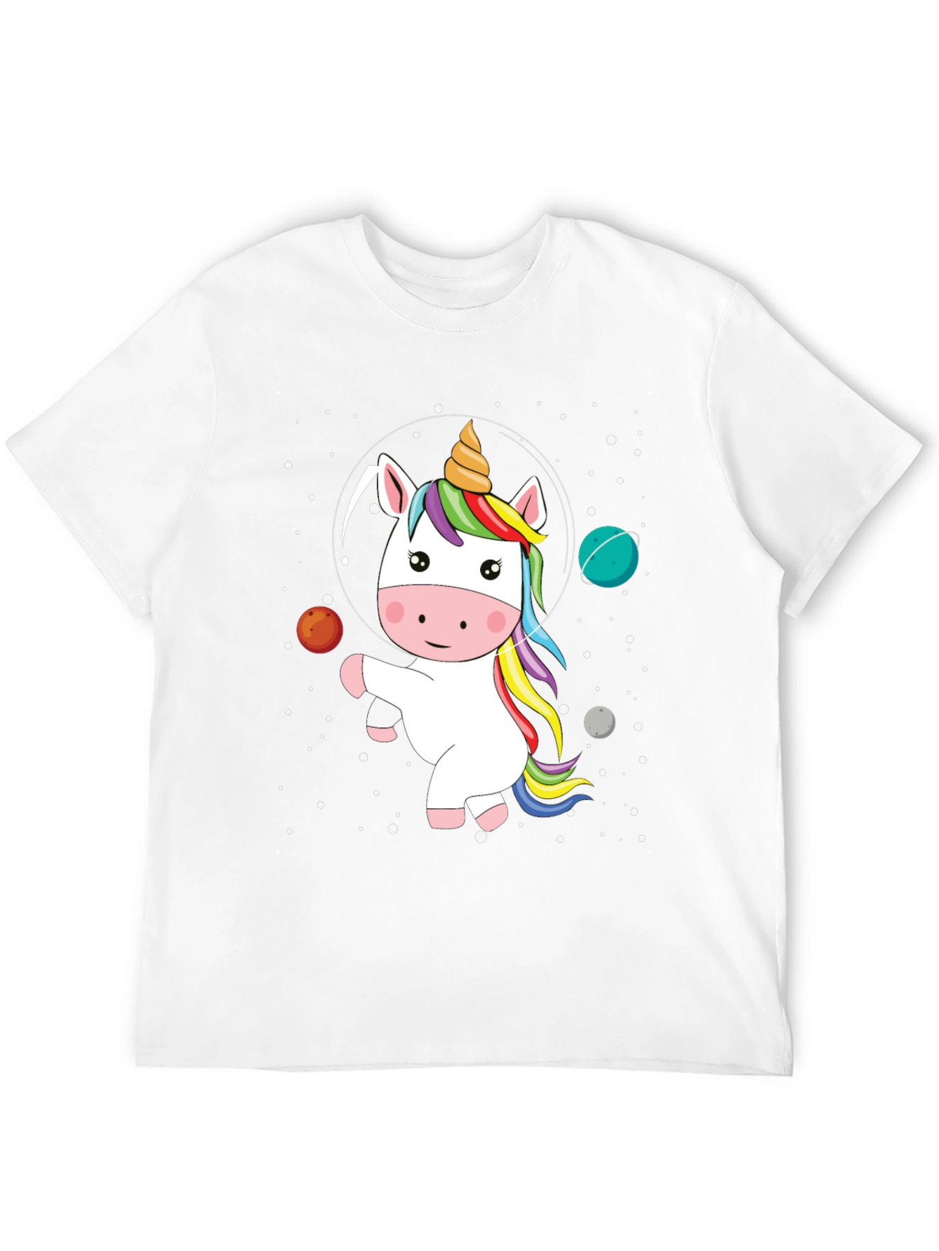 Black Unicorn in Space Graphic Tee view 12