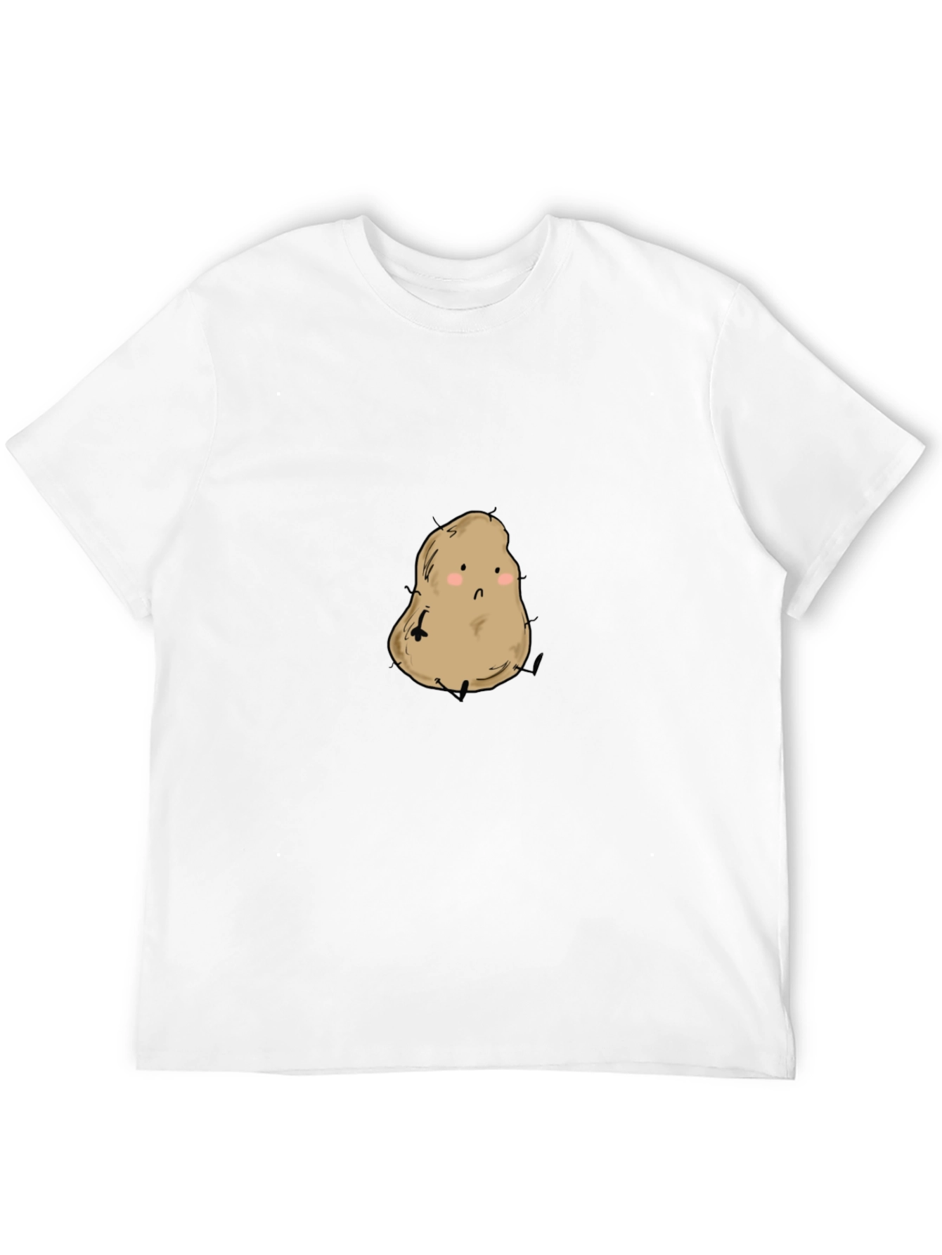 Black Cute Potato Graphic Tee - Unisex Black Shirt view 12