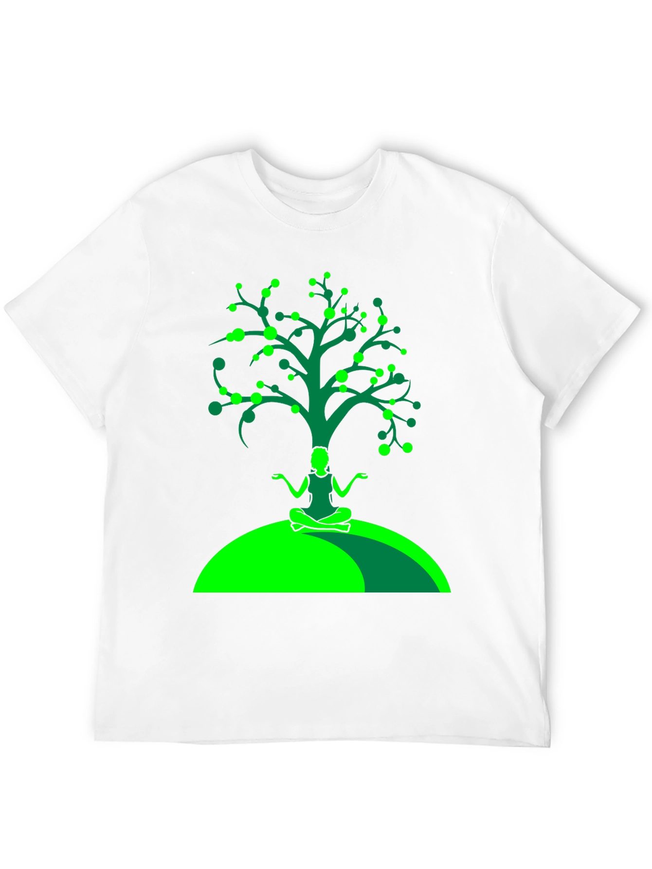 Black Yoga Tree Graphic Tee - Black Cotton T-Shirt view 12