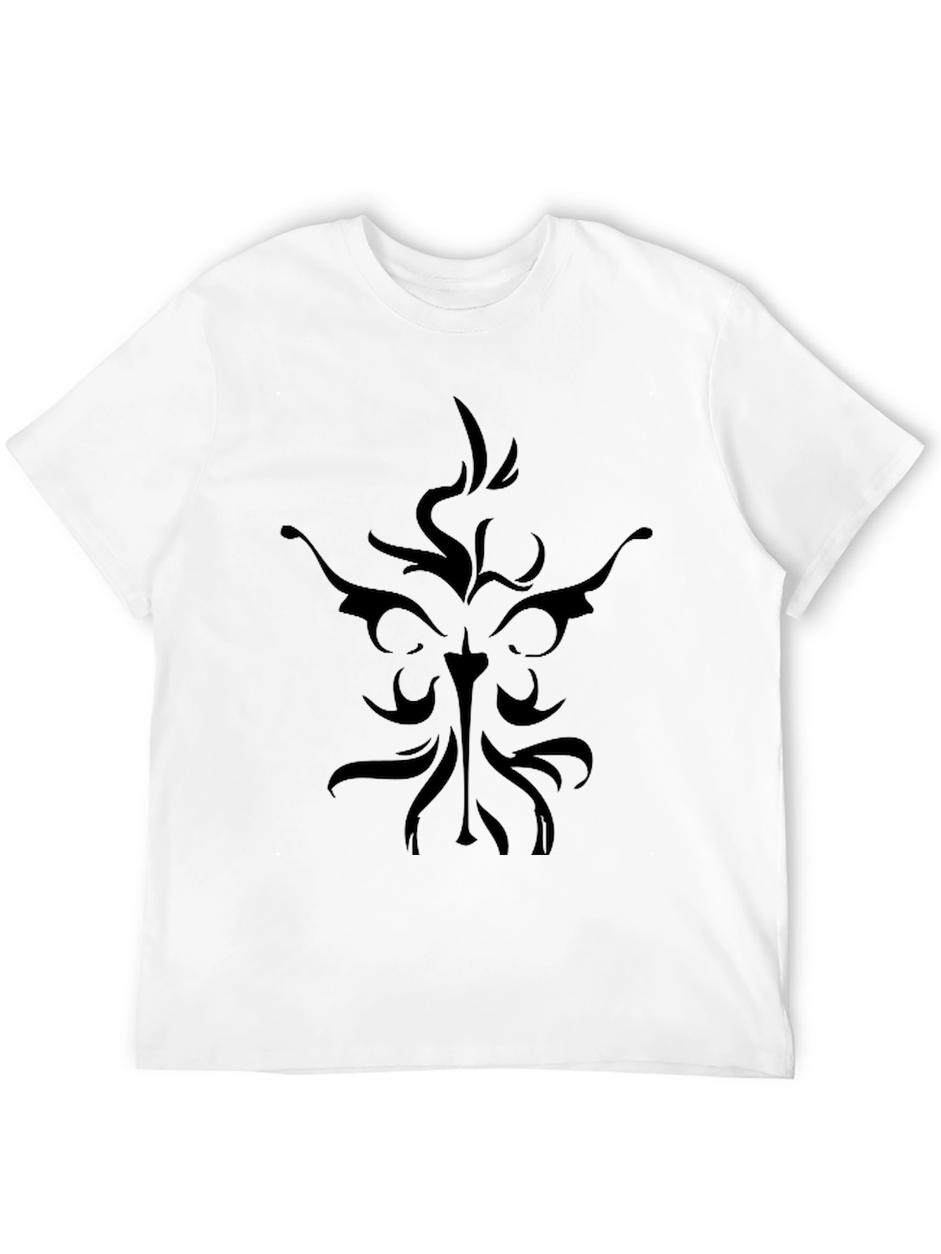 Black Men's Black T-Shirt with Abstract Design view 12