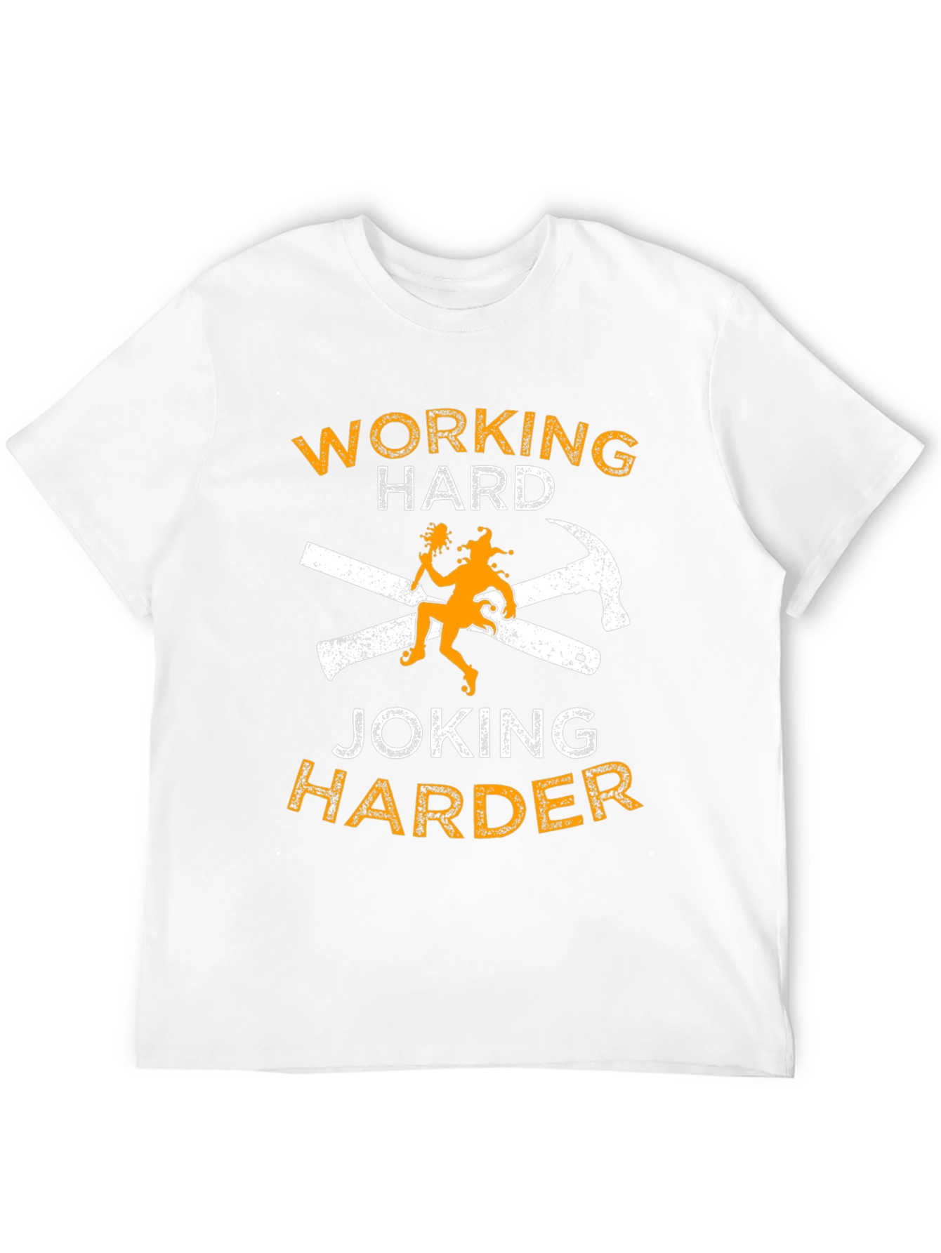 Black Working Hard Joking Harder Graphic T-Shirt view 12
