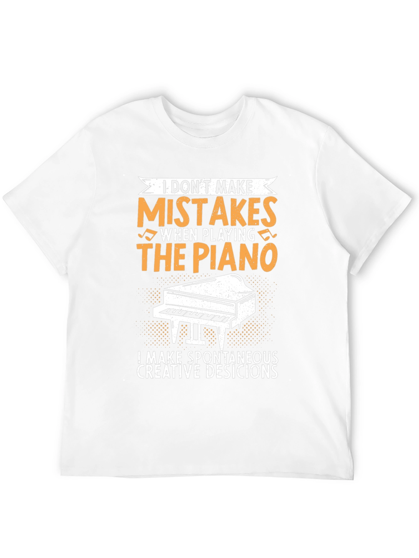 Black Funny Piano Player T-Shirt - I Don't Make Mistakes view 12