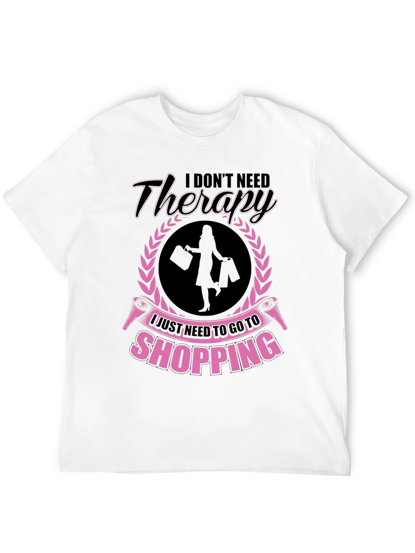 Black Retail Therapy Tee - I Don't Need Therapy, Shopping! view 12