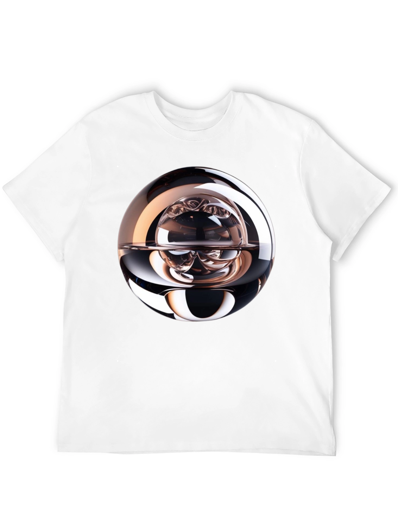Black Abstract Sphere Graphic Tee - Modern Black T-Shirt view 12