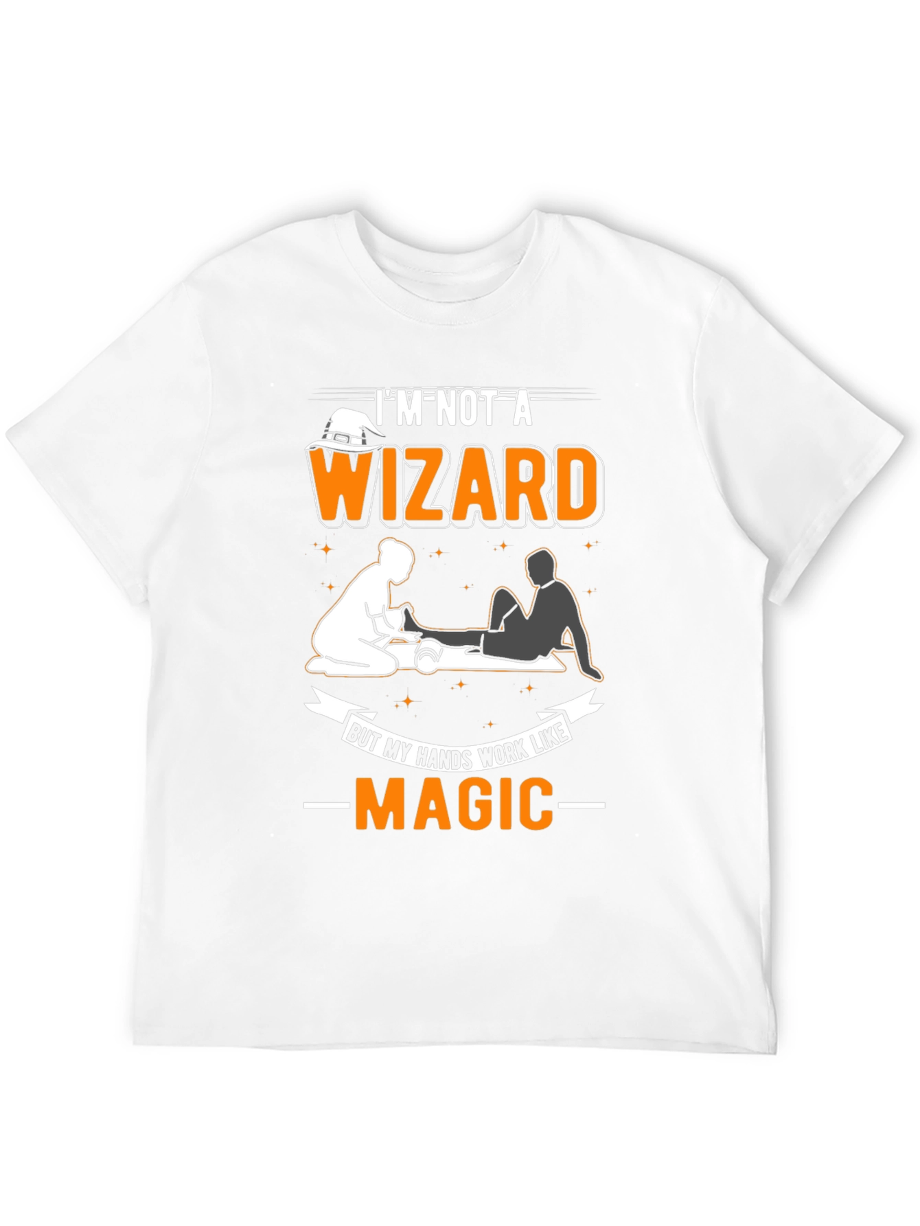 Black I'm Not A Wizard Massage Therapist T-Shirt view 12
