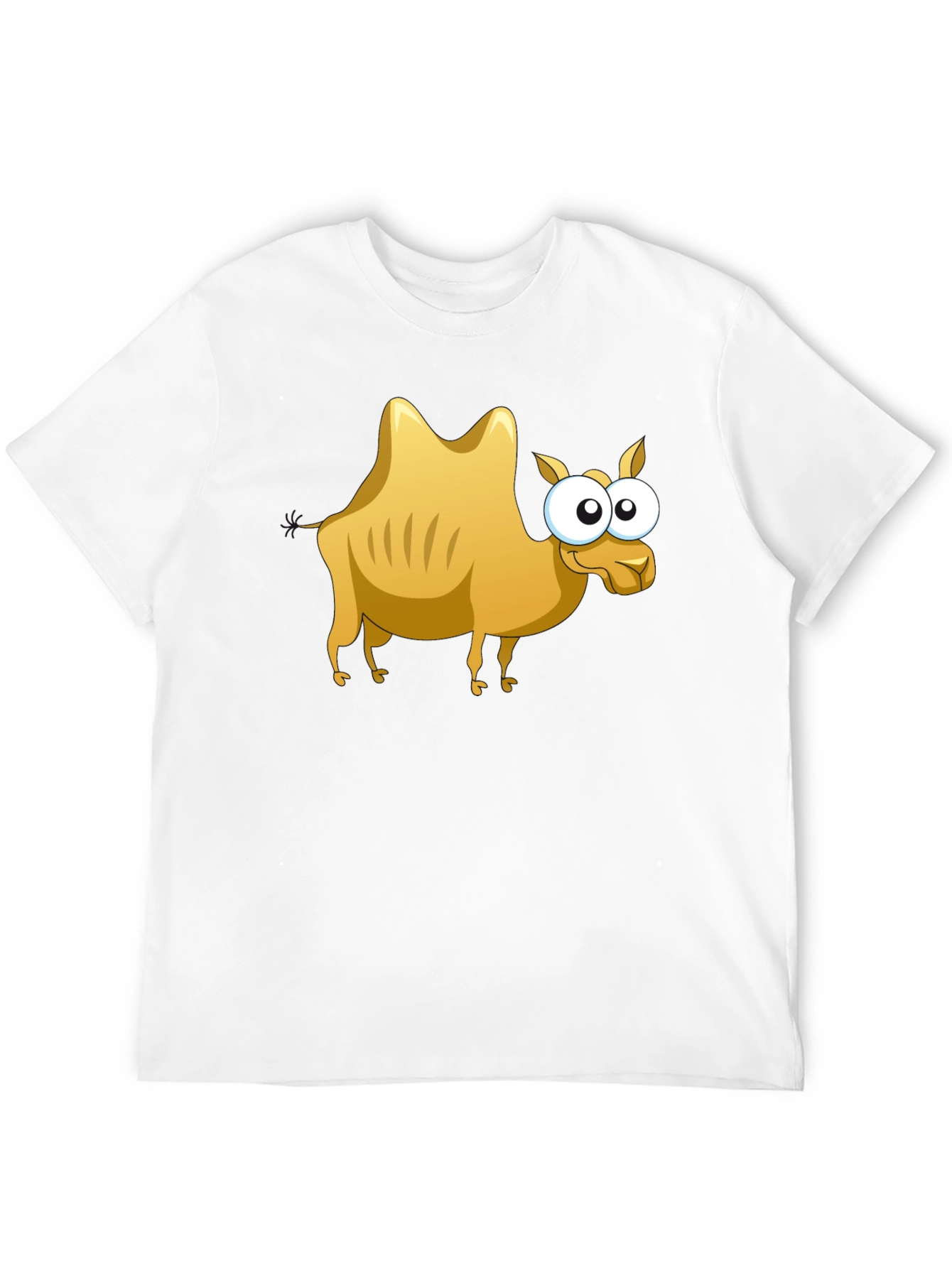 Black Cartoon Camel Graphic Tee - Black Cotton T-Shirt view 12