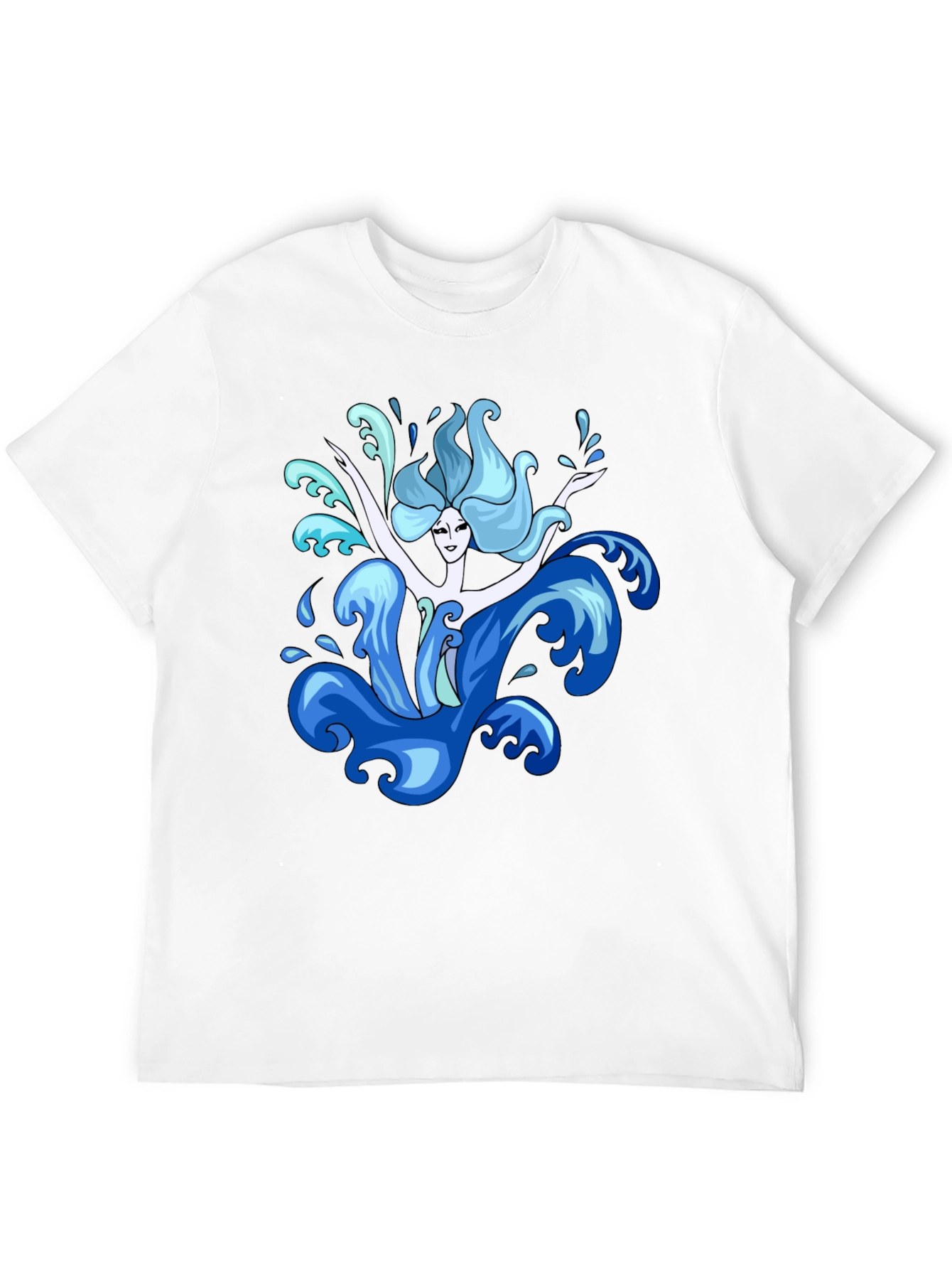 Black Water Nymph Graphic Tee - Black Cotton T-Shirt view 12