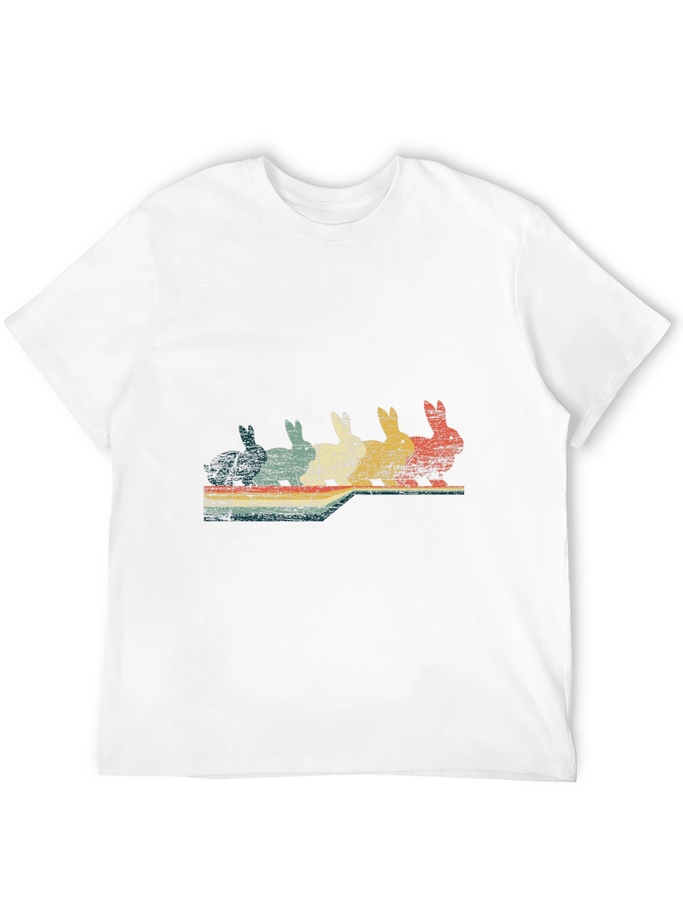 Black Retro Bunny T-Shirt - Vintage Rabbit Design view 12