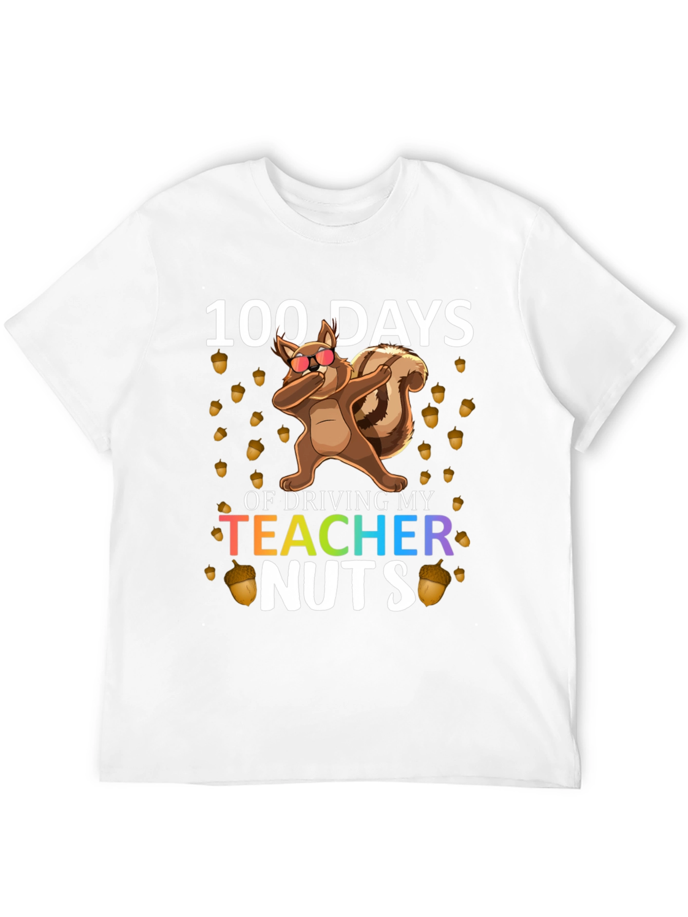 Black 100 Days of School Teacher Nuts T-Shirt view 12