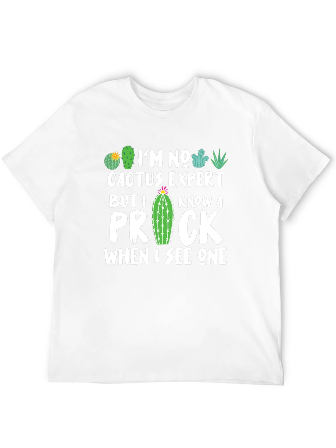 Black Funny Cactus Expert Graphic T-Shirt view 12