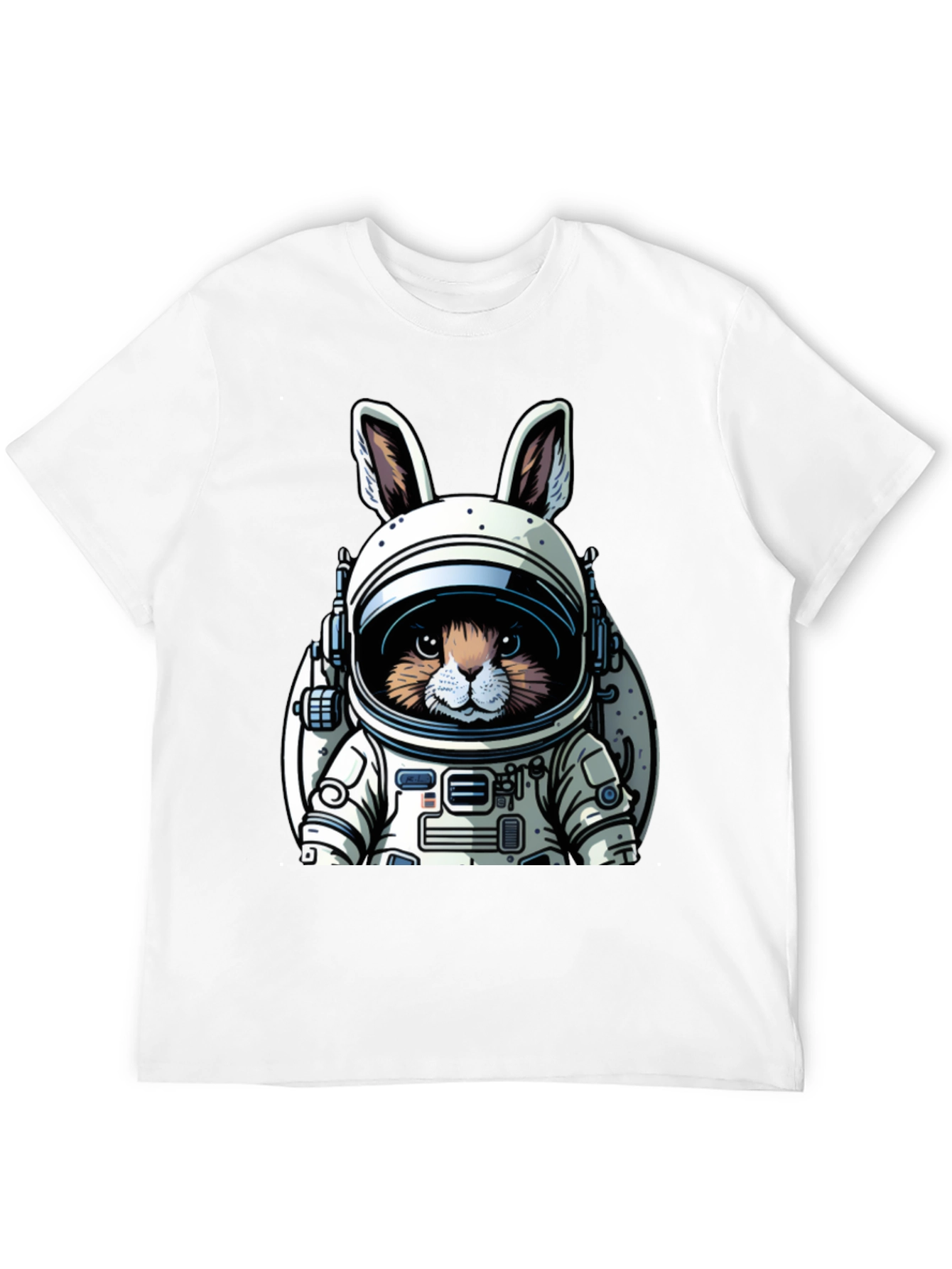 Black Astronaut Bunny Black T-Shirt view 12