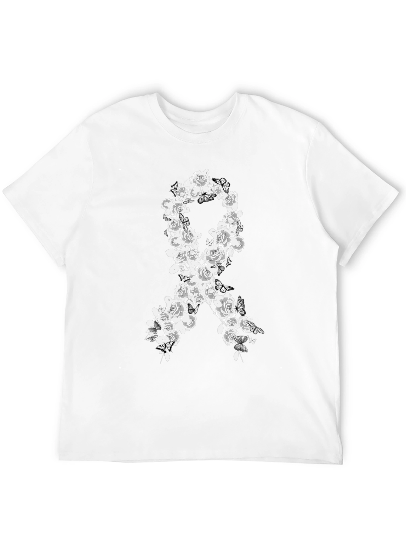 Black Floral Ribbon Graphic Tee - Awareness & Support view 12