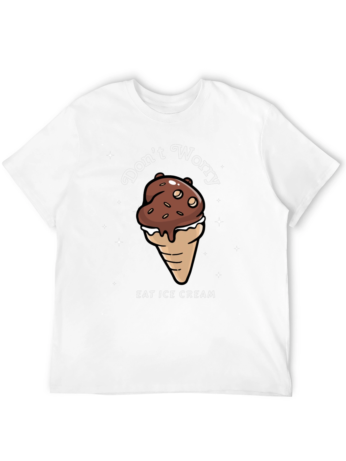 Black Don't Worry Eat Ice Cream Graphic Tee view 12