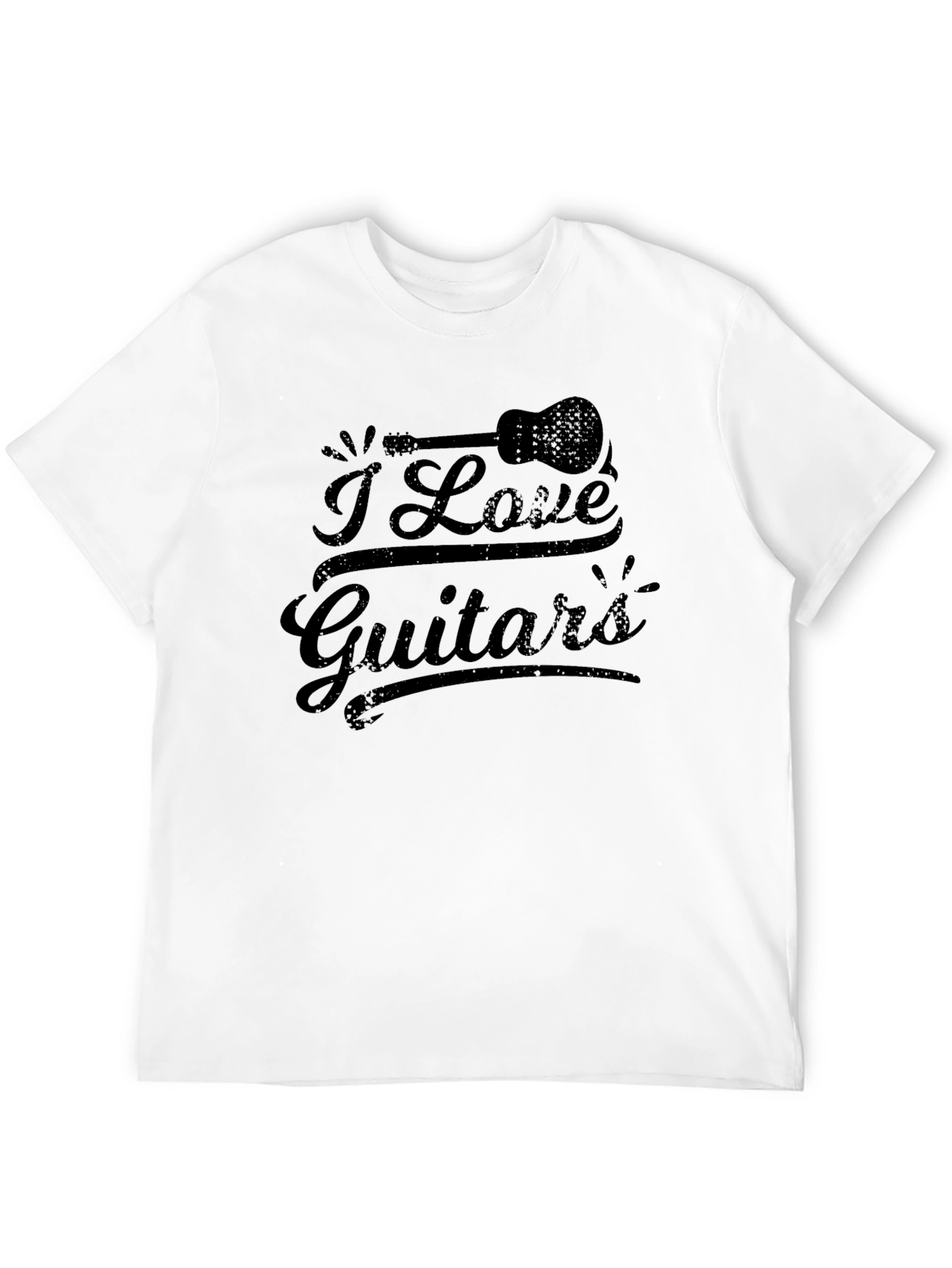 Black I Love Guitars Black Graphic Tee - Music Lover T-Shirt view 12