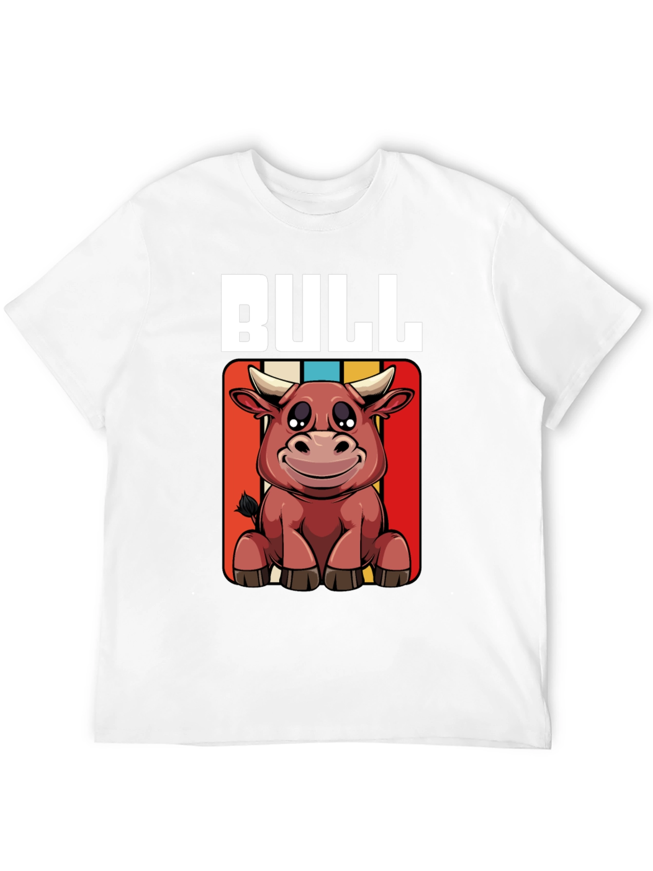 Black Bull Cartoon Graphic Tee - Black Cotton T-Shirt view 12