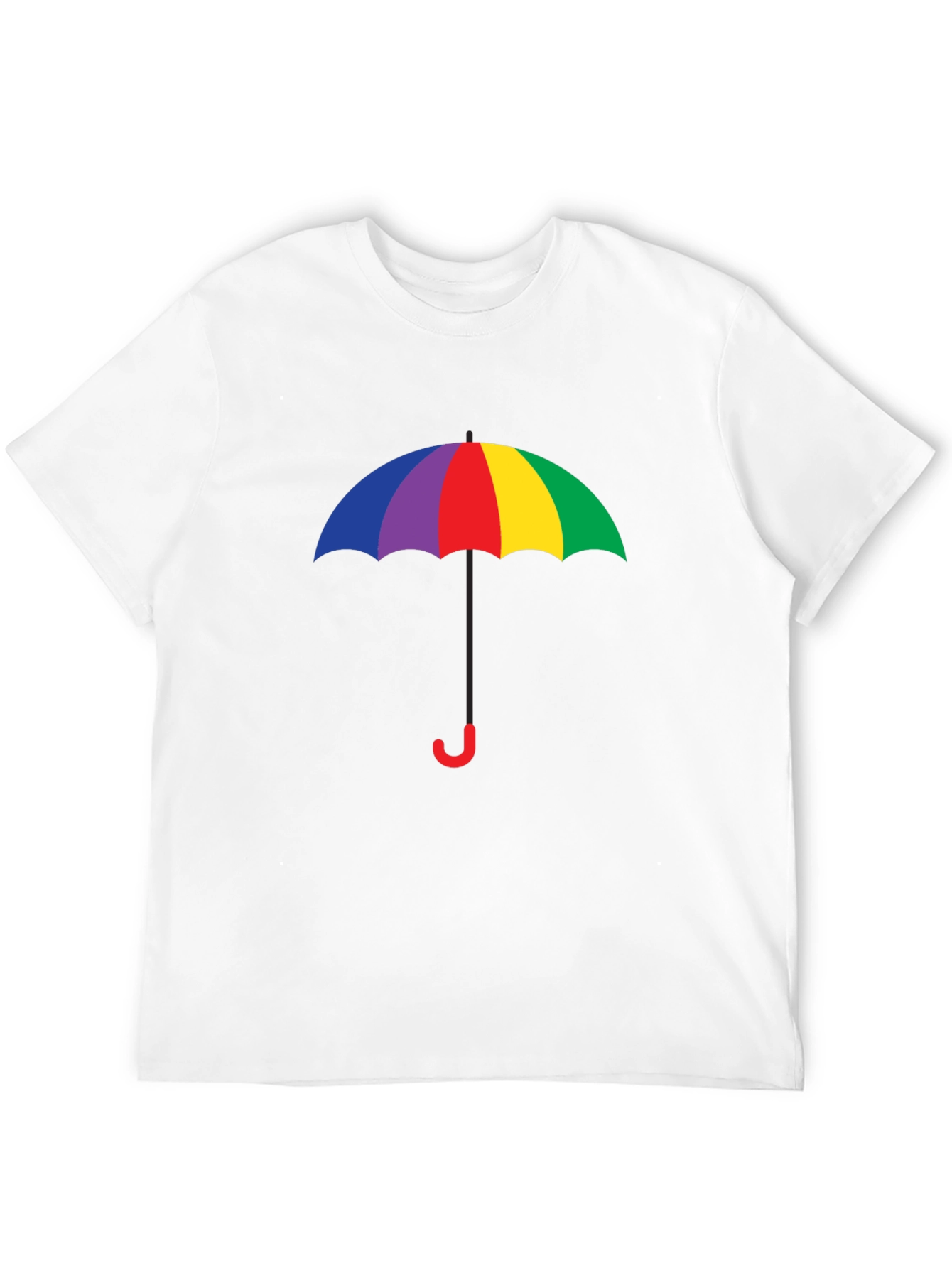 Black Rainbow Umbrella Graphic Tee - Black Cotton Blend view 12