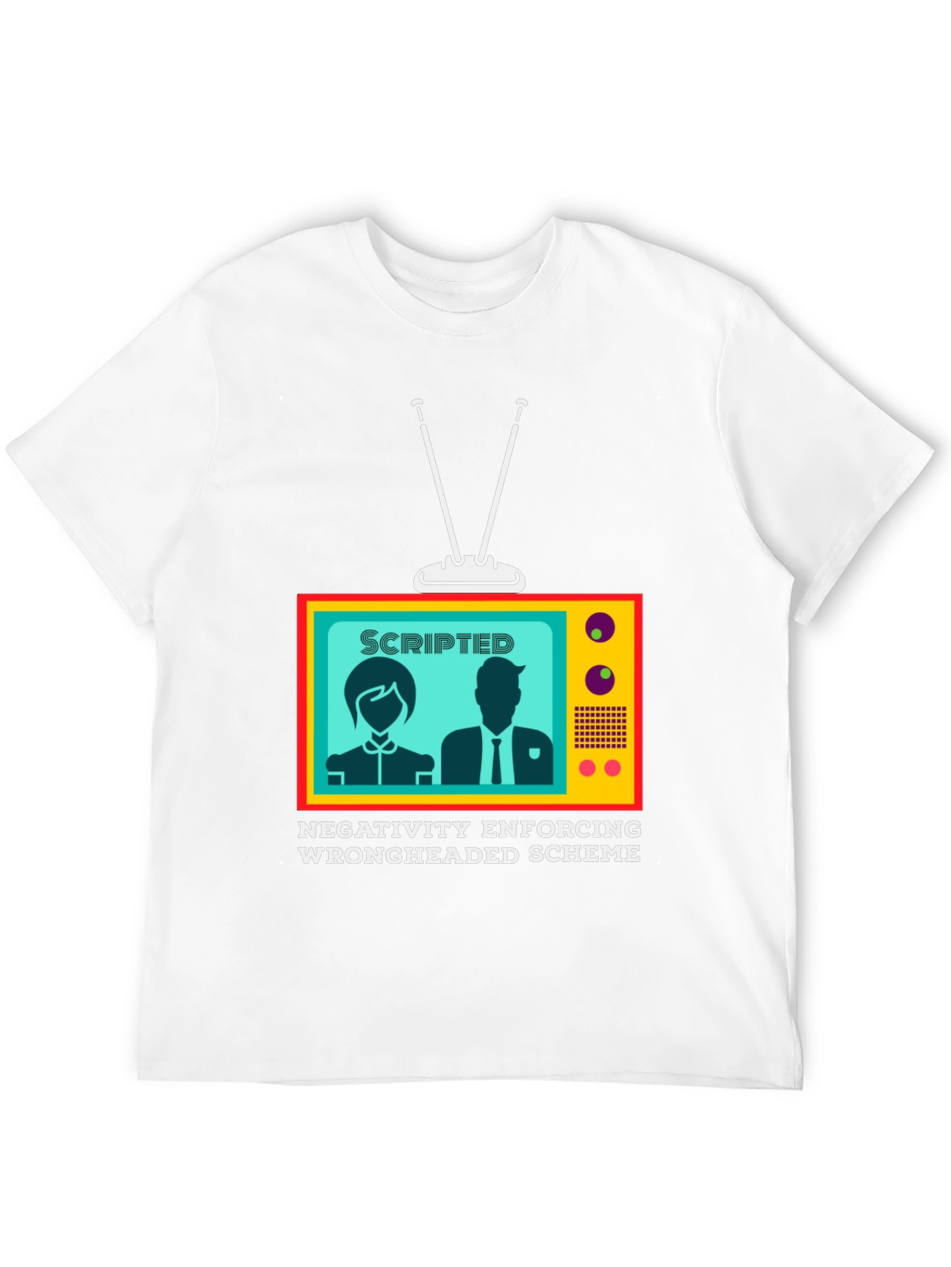 Black Scripted TV Graphic Tee - Enforcing Negativity view 12