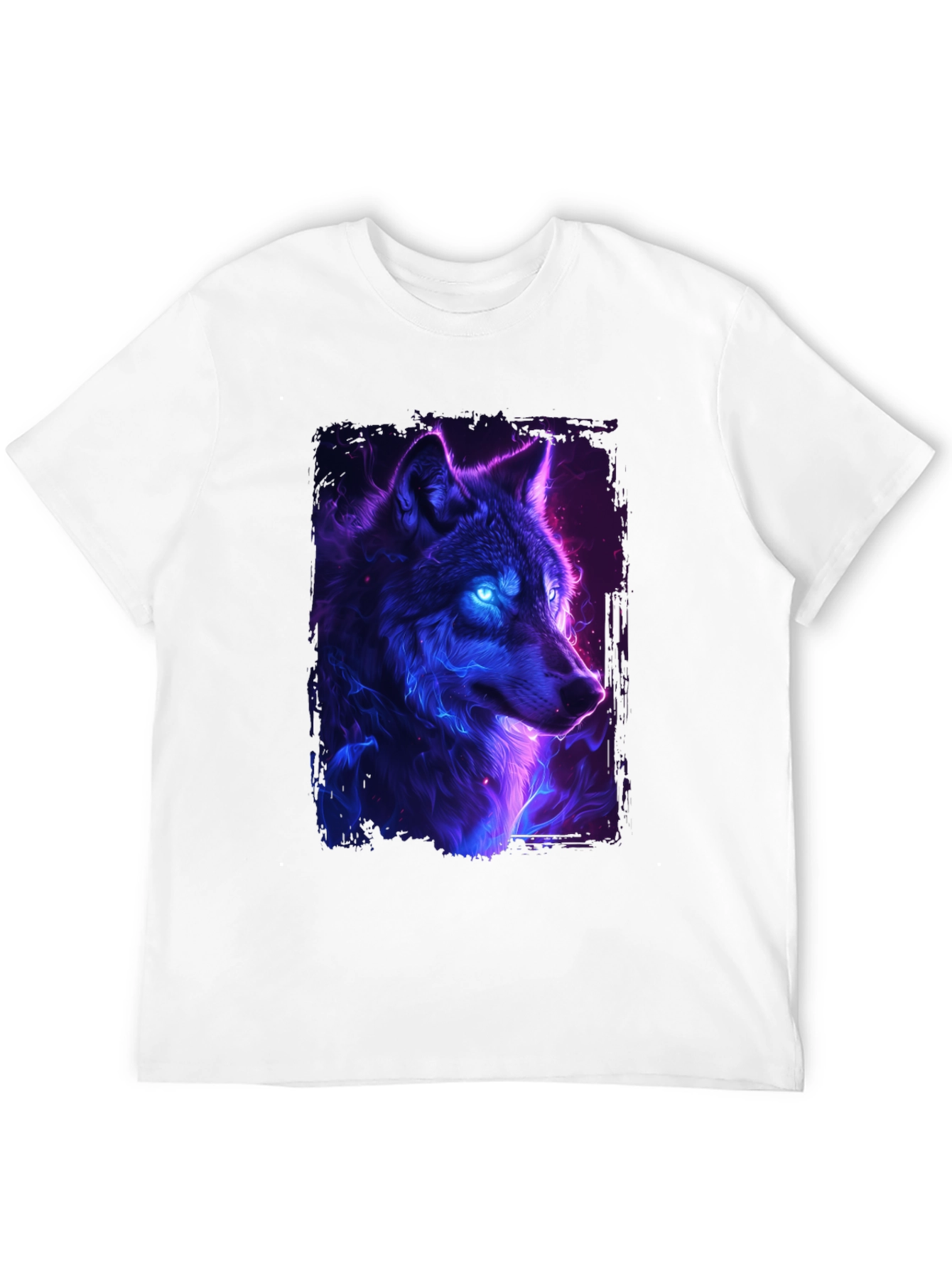 Black Neon Wolf Graphic Tee - Black T-Shirt view 12