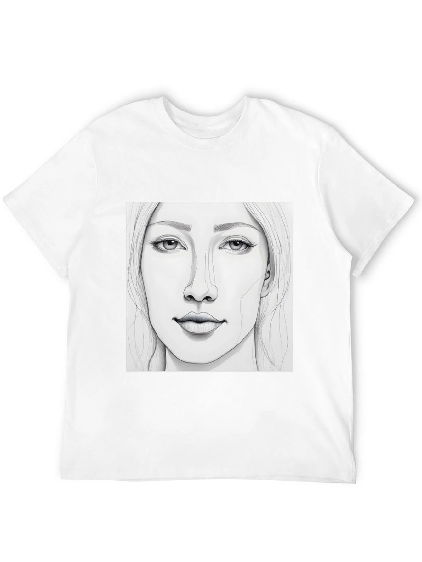 Black Sketch Portrait Black T-Shirt view 12