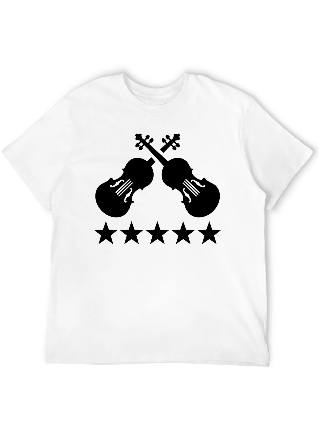 Black Violin & Stars Graphic T-Shirt - Musician Style view 12