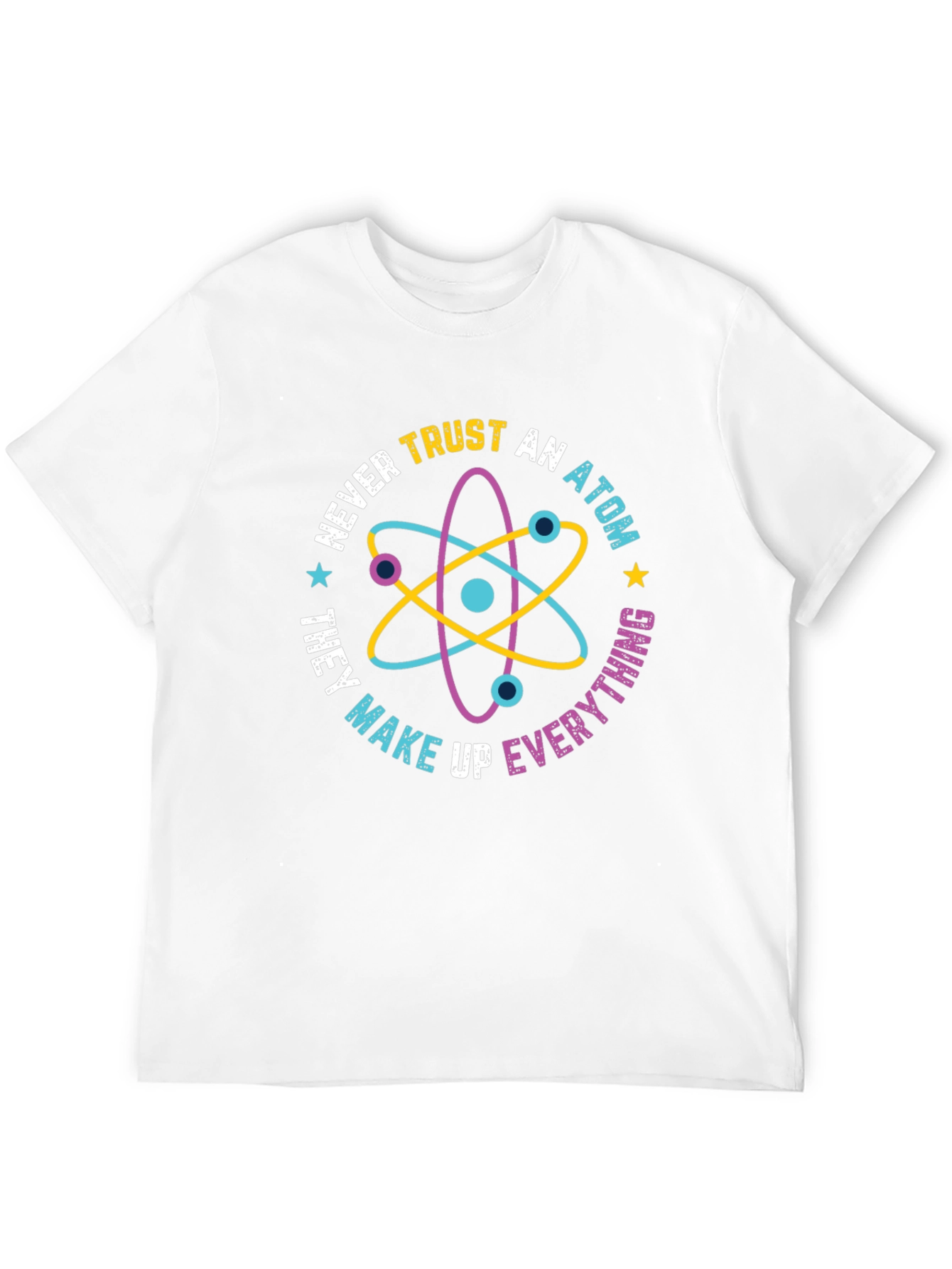 Black Trust No Atom Graphic Tee - Funny Science Shirt view 12