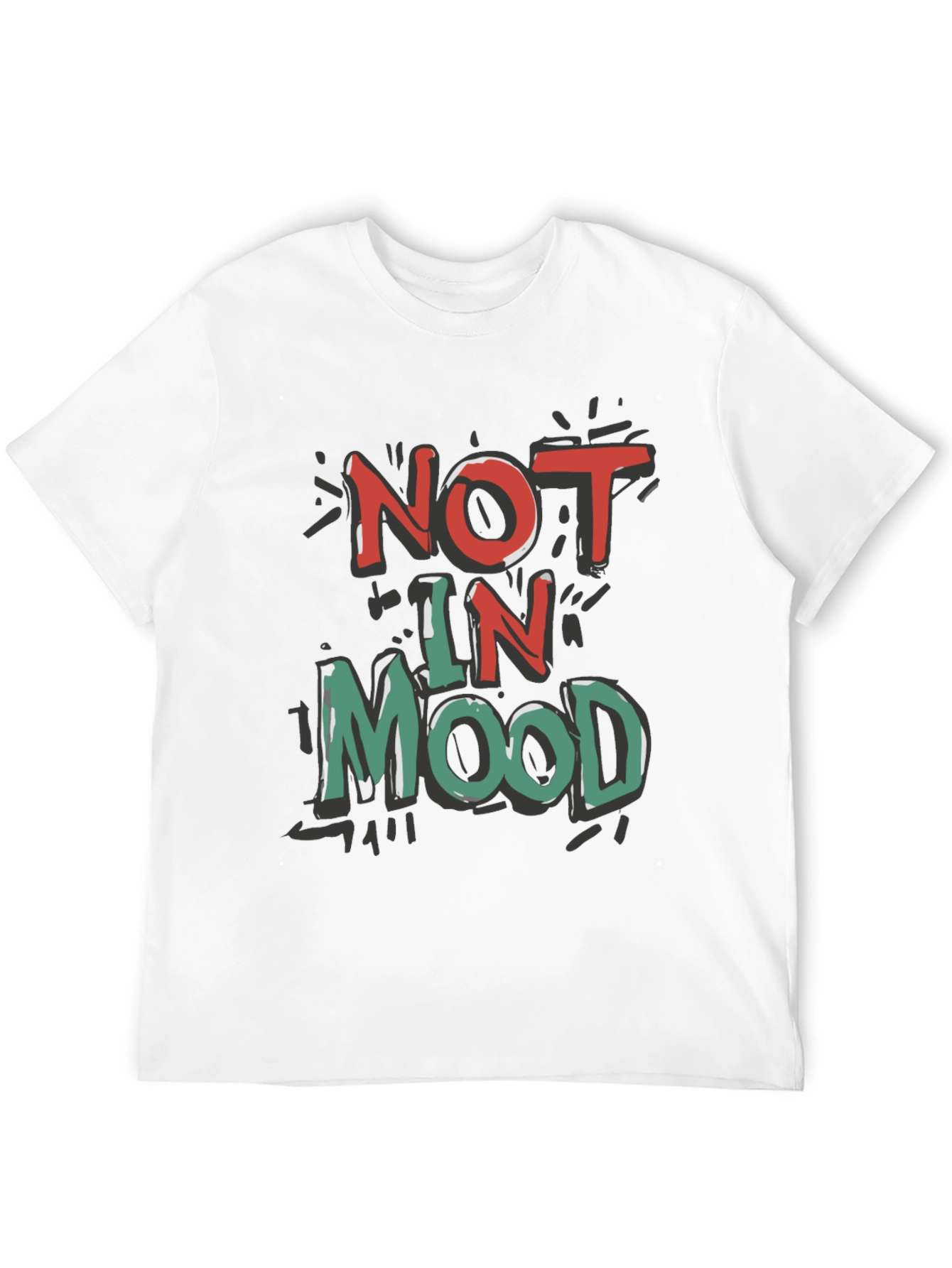 Black Not in Mood Graphic Tee - Unisex Casual T-Shirt view 12
