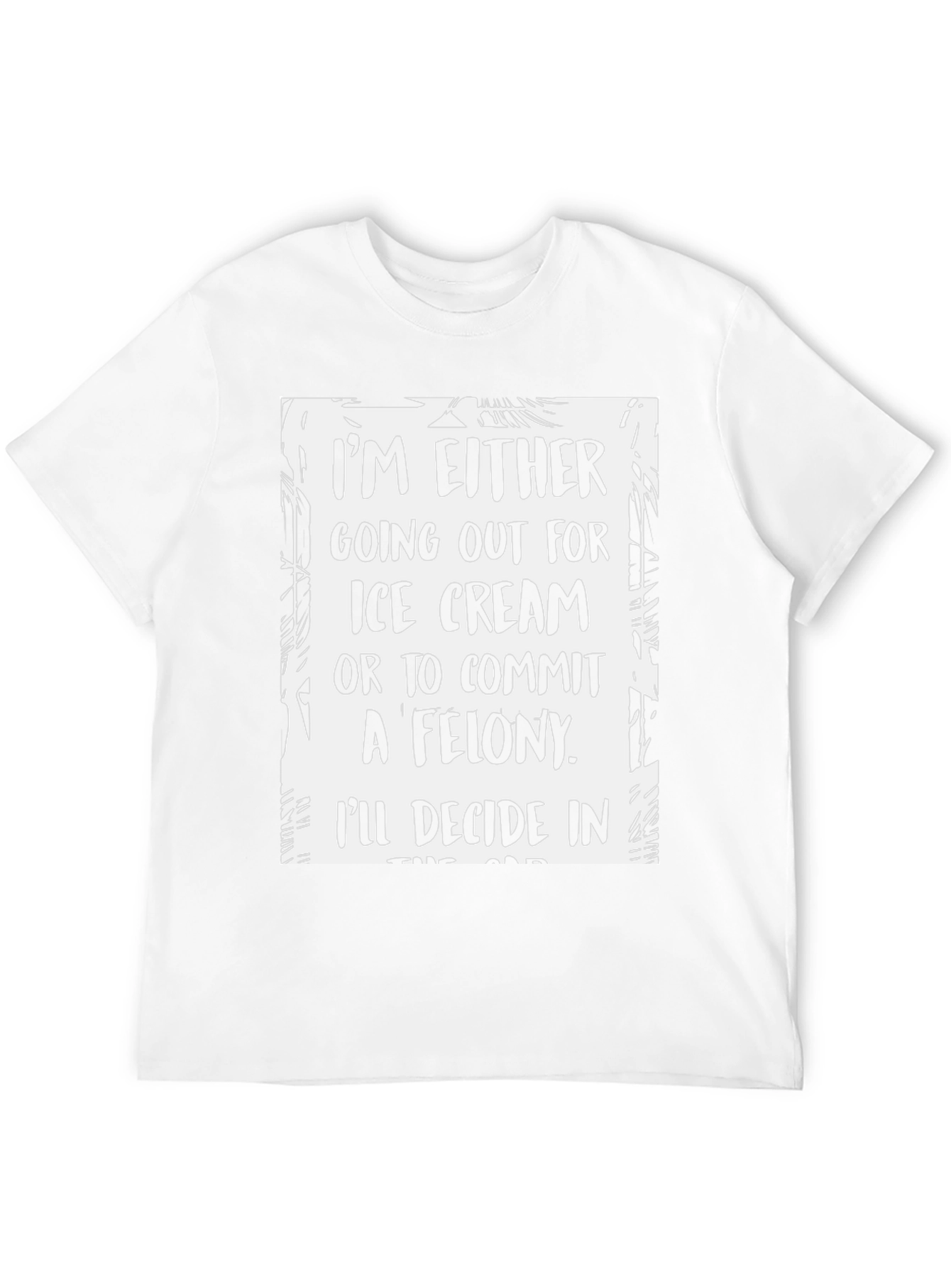 Black Funny Ice Cream or Felony Graphic T-Shirt view 12